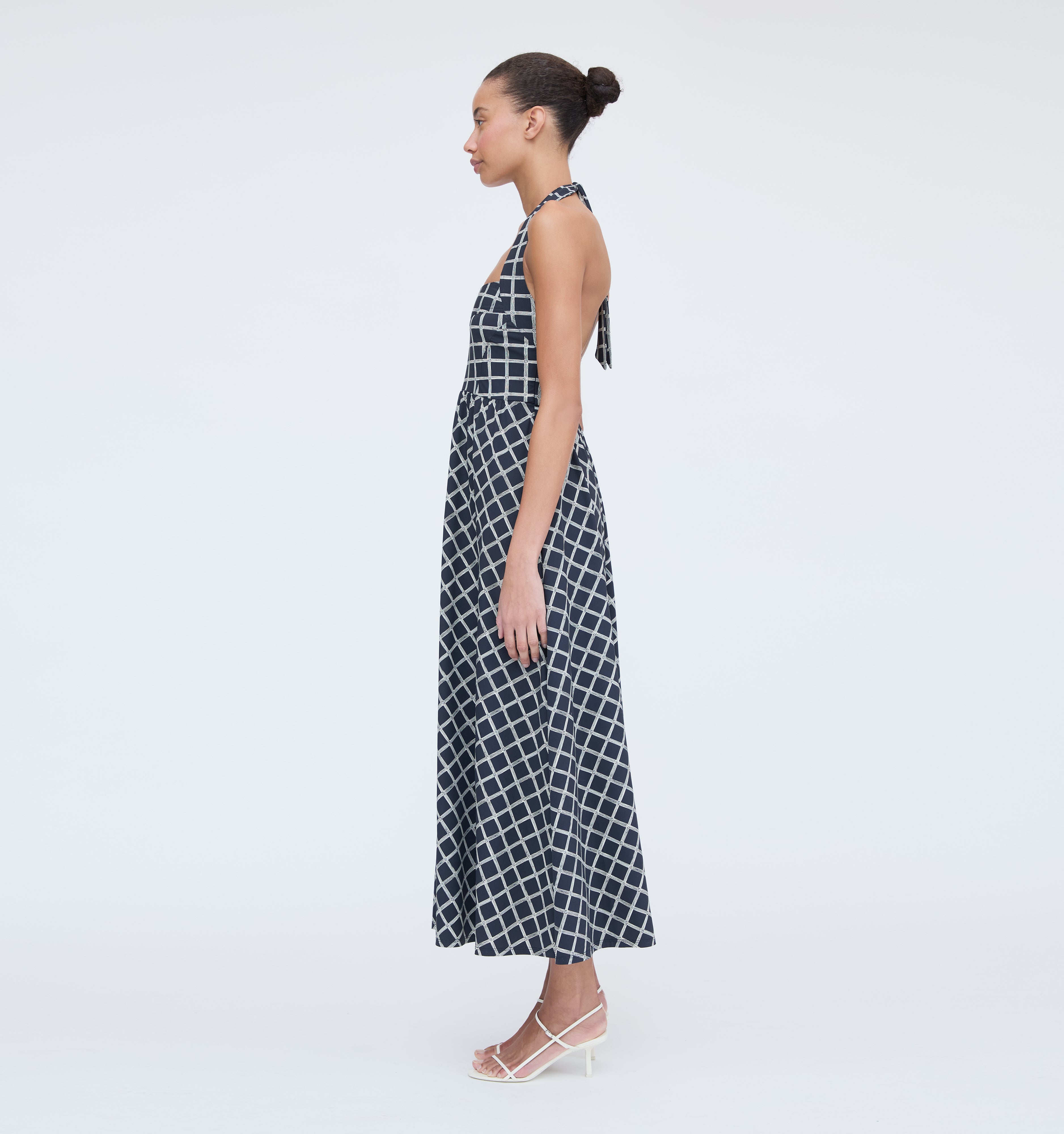 The Fleur Midi Dress - Grecian Check Jersey