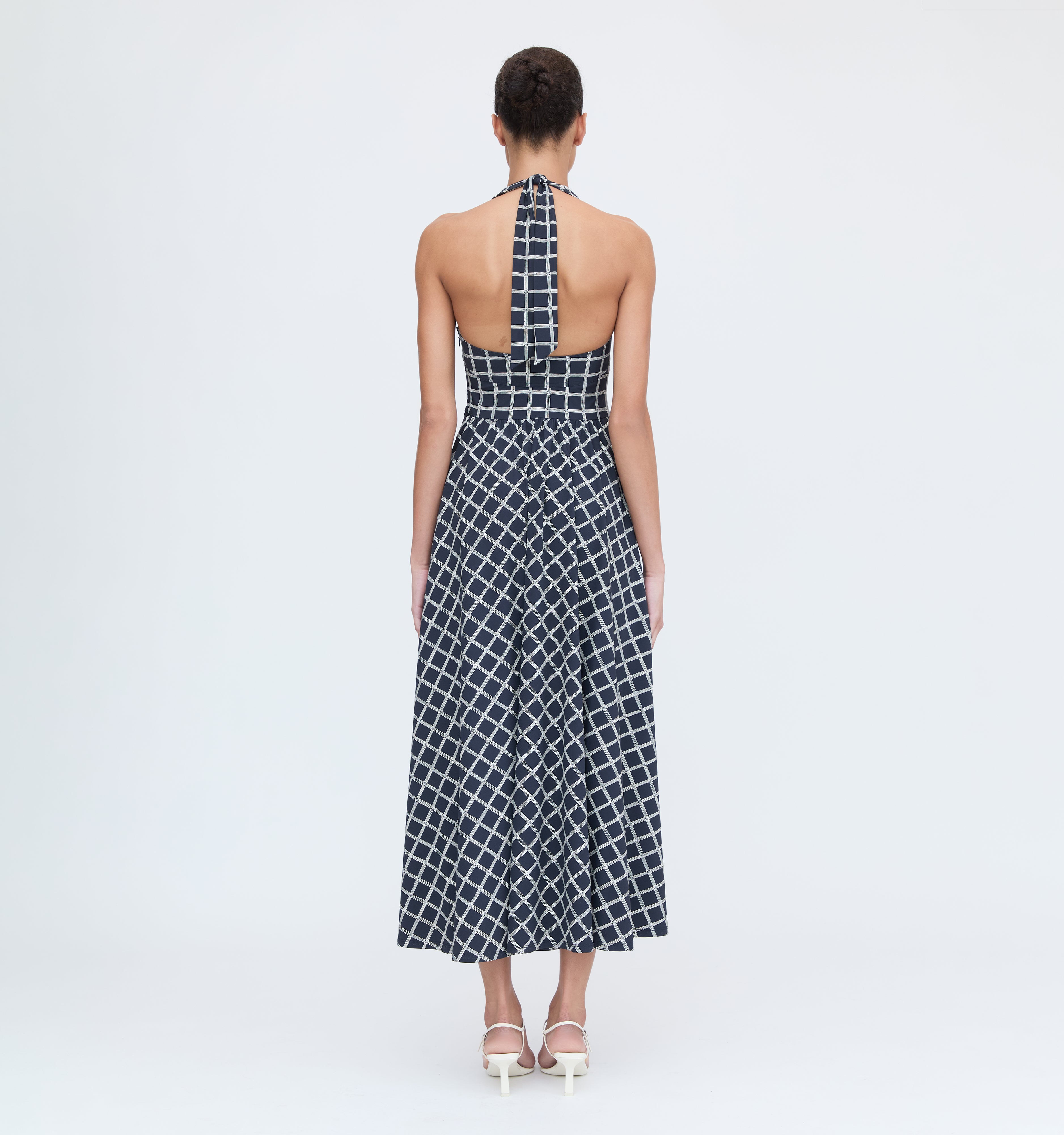 The Fleur Midi Dress - Grecian Check Jersey