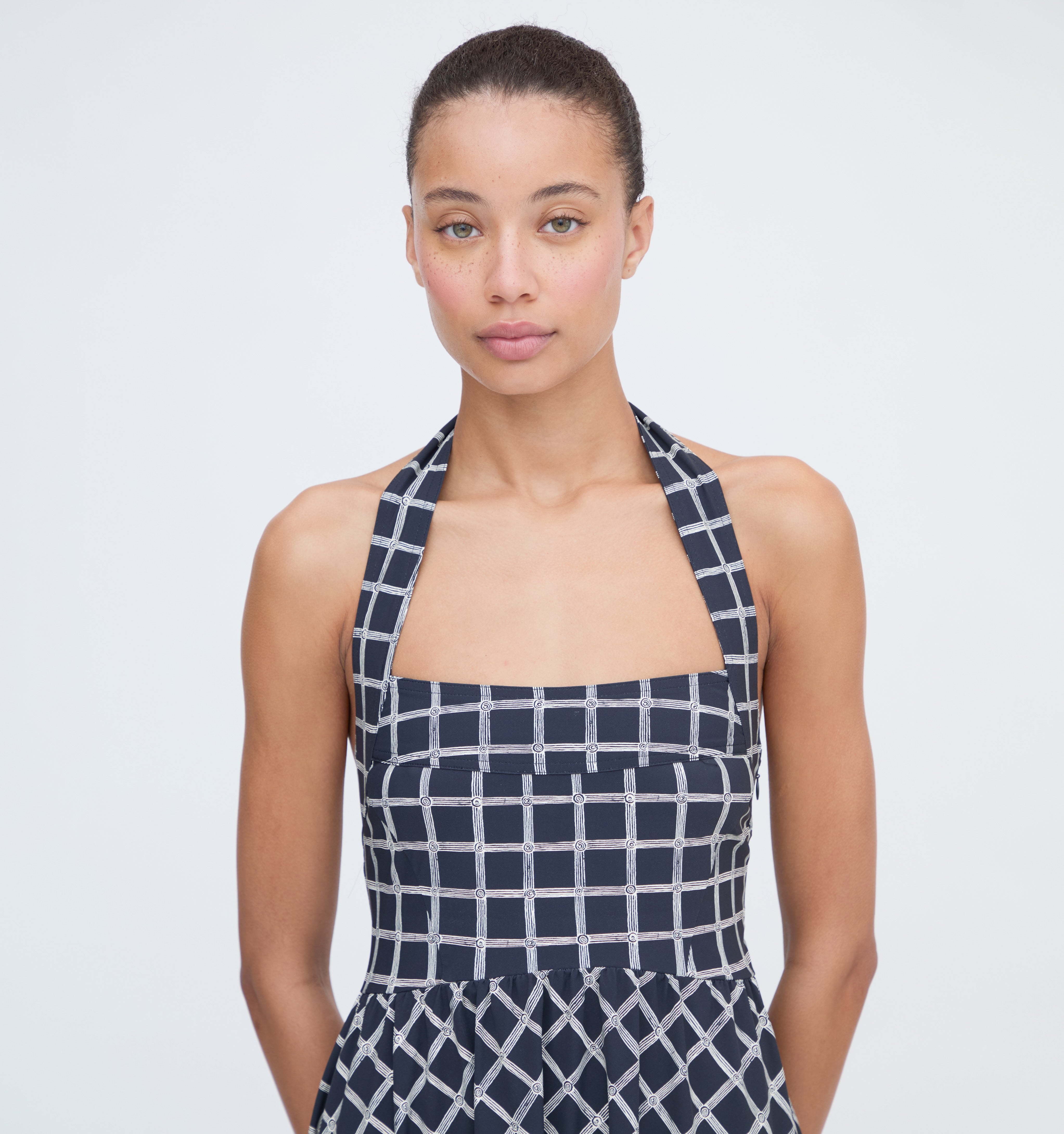 The Fleur Midi Dress - Grecian Check Jersey