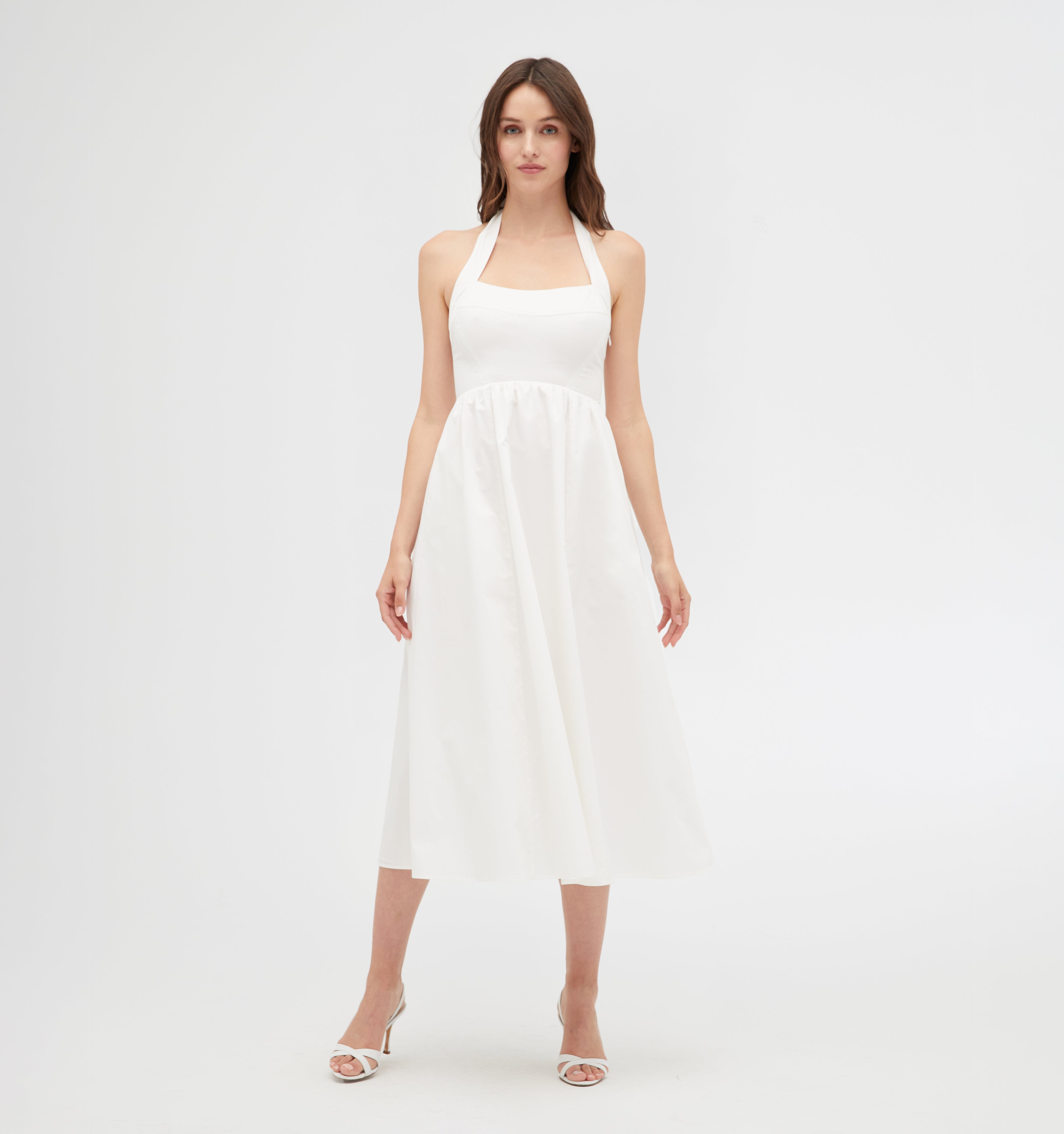 The Fleur Midi Dress - White