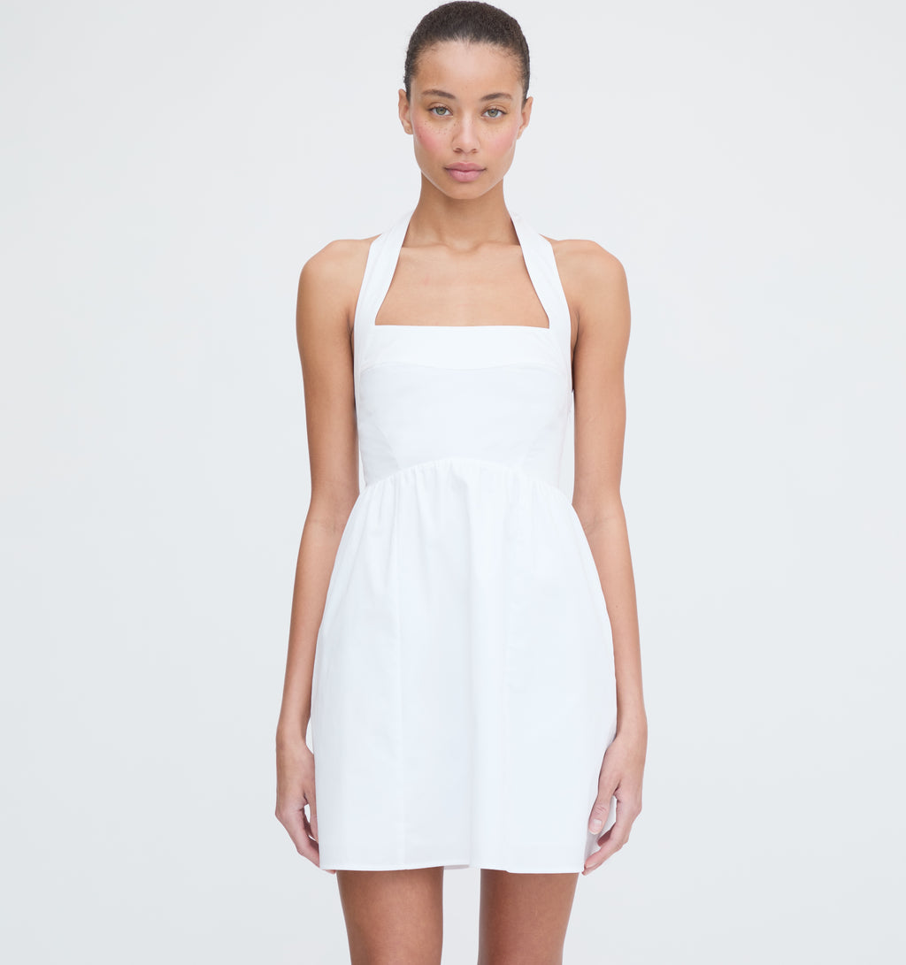 hill house home mini dress The Fleur This charming sleeveless dress DROP_AUG25-FLOW White A Line V Color:Iridescent Blush