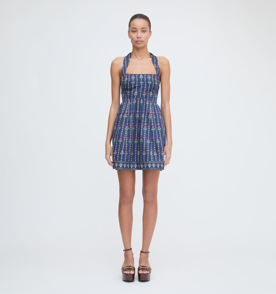 The Fleur Mini Dress - Navy Trailing Fern – Hill House Home
