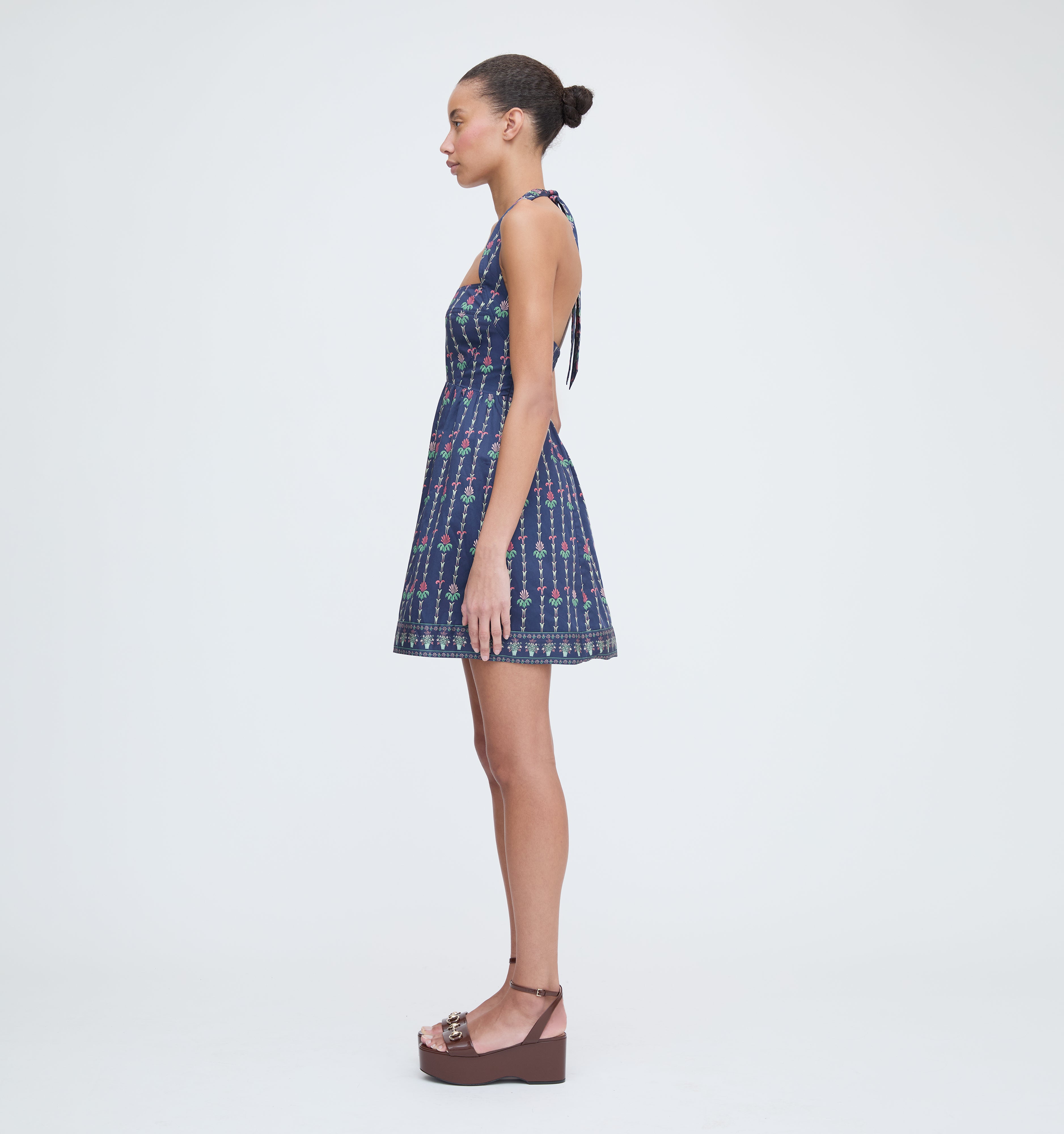The Fleur Mini Dress - Navy Trailing Fern
