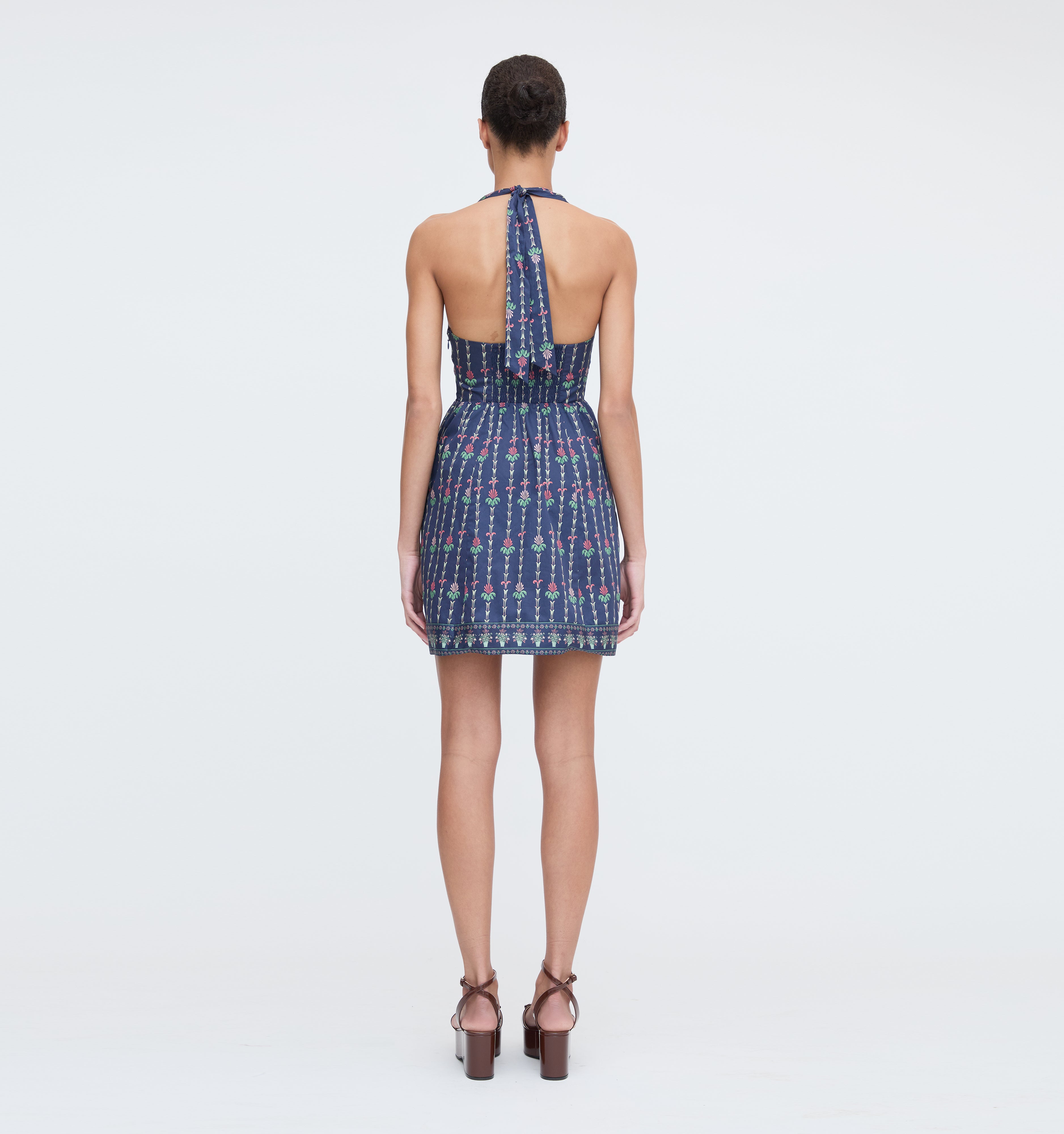 The Fleur Mini Dress - Navy Trailing Fern