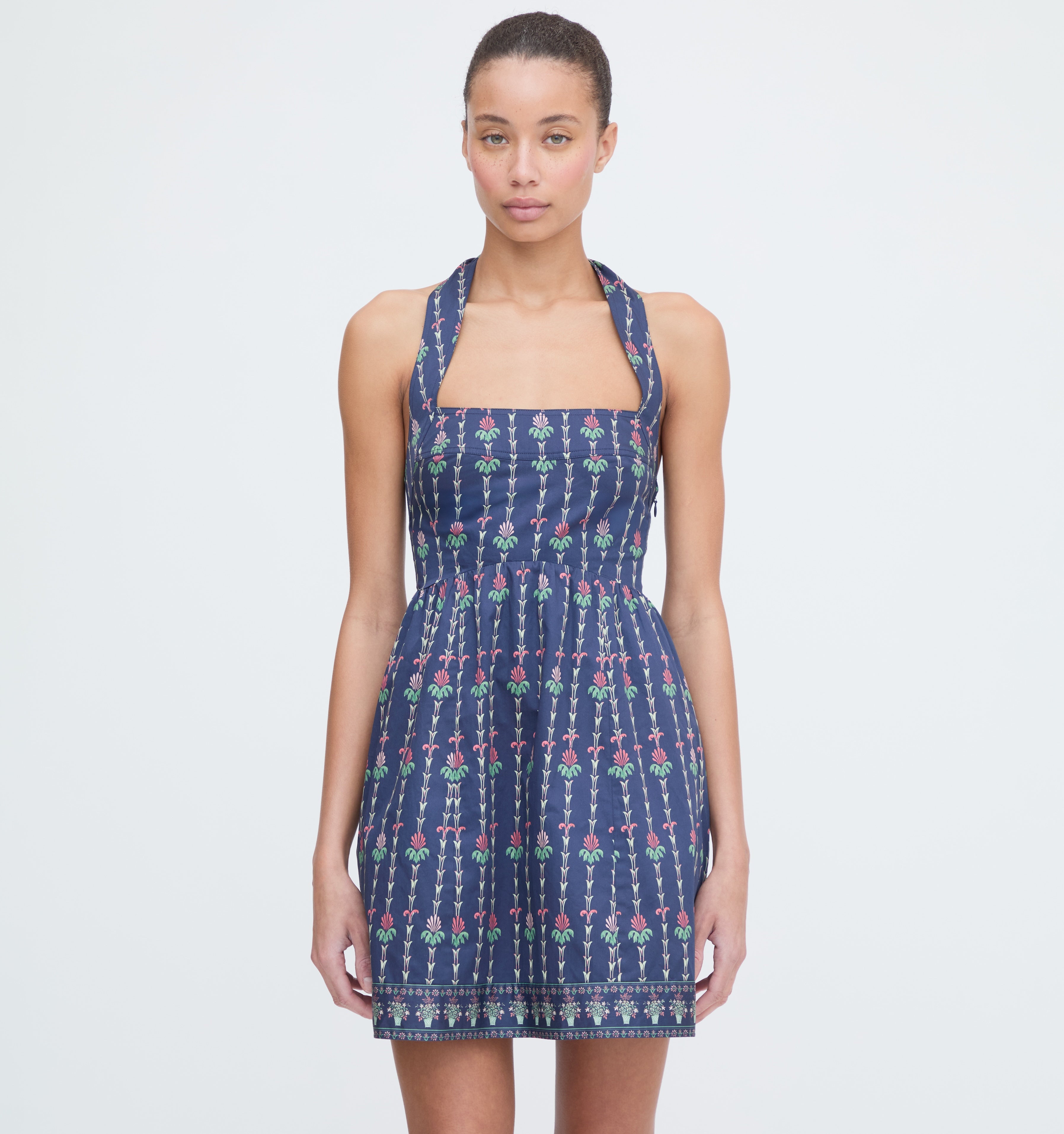 The Fleur Mini Dress - Navy Trailing Fern