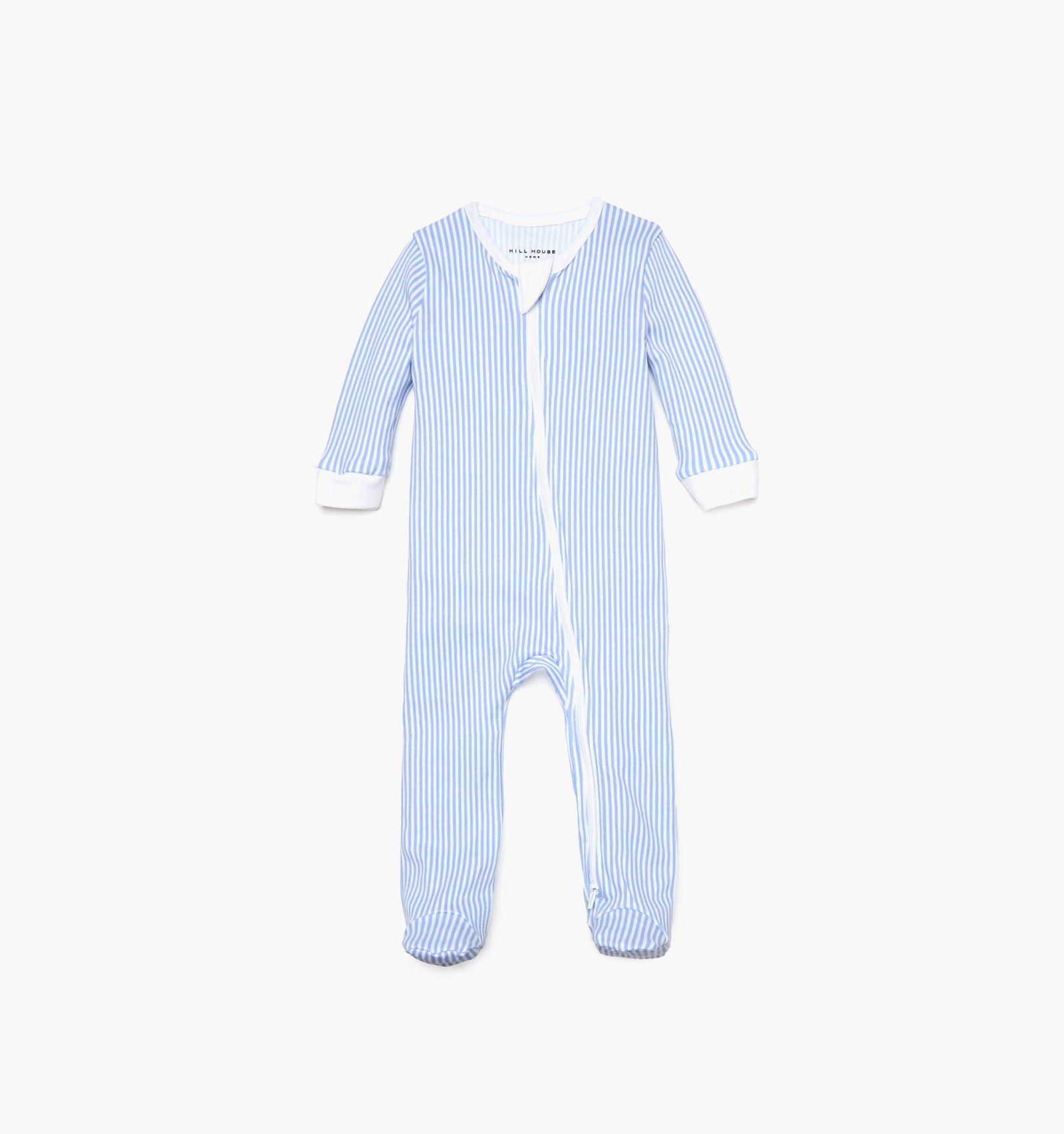 The Footie Pajama - Blue/White Stripe