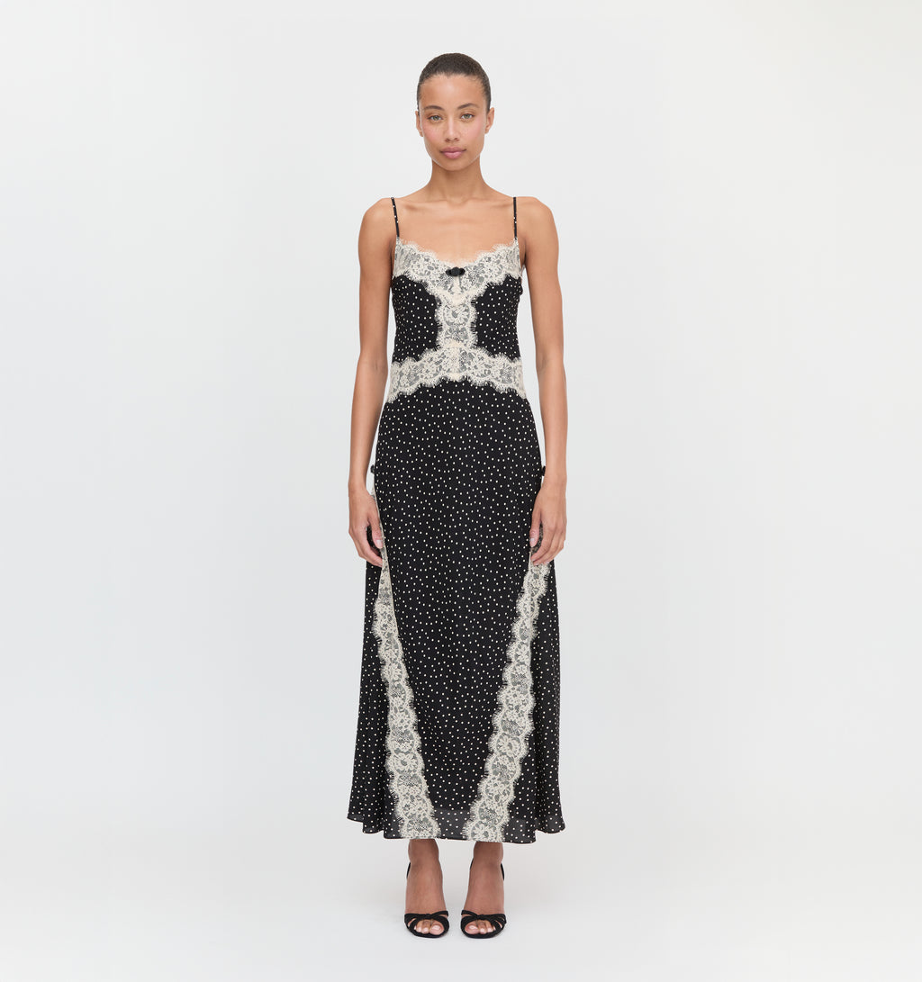 The Francesca Dress - Black Polka Dot Hill House Home The Francesca Dress - Black Polka Dot Hill House Home