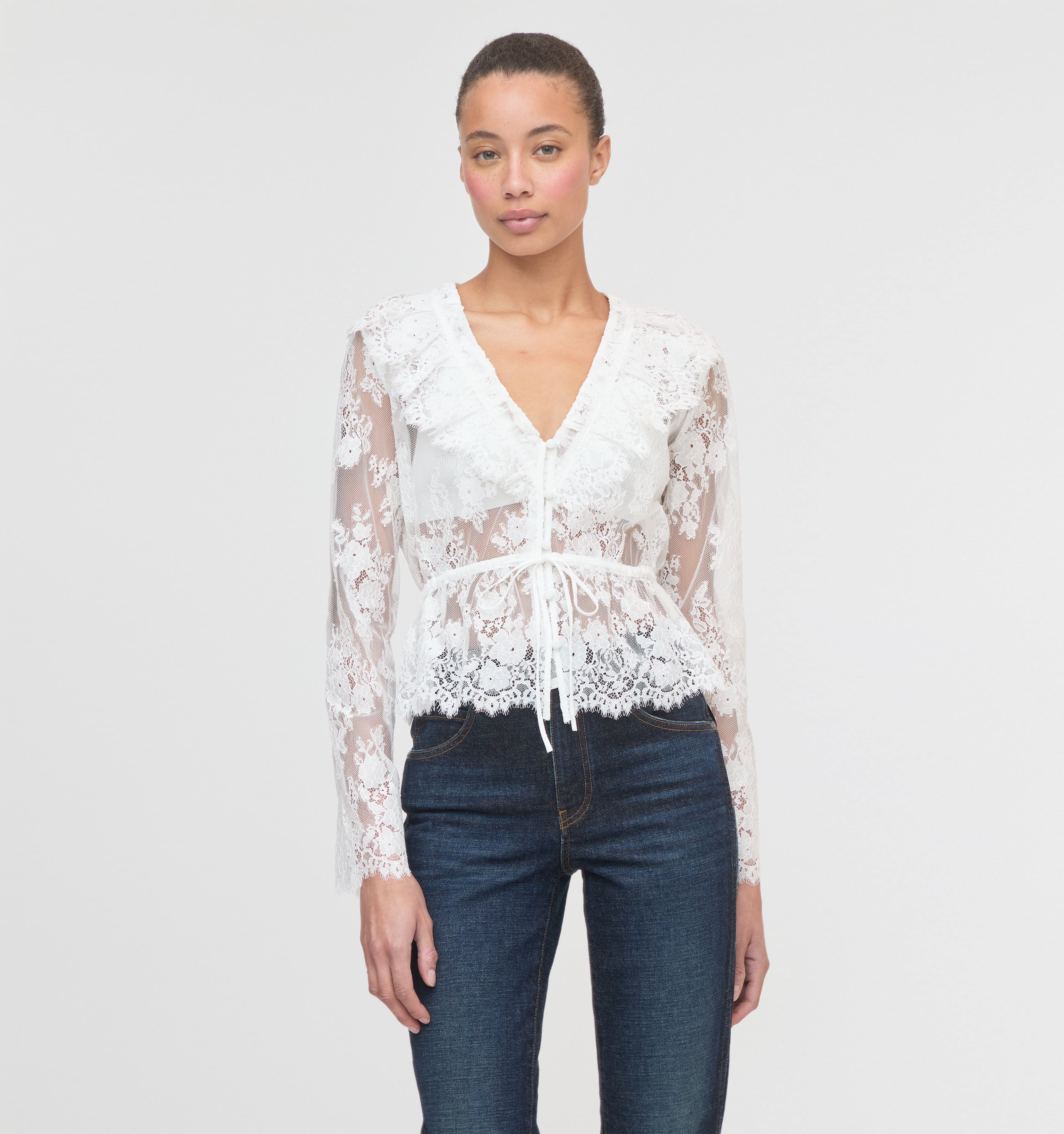 The Zoya Top - White Magnolia Lace – Hill House Home