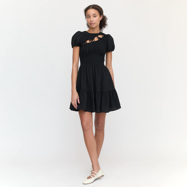 House on the Hill　Dress (Black)　100(3Y) TheElizabethNapDressBlackCotto