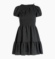 The Gia Mini Nap Dress - Black Tonal Seersucker – Hill House Home