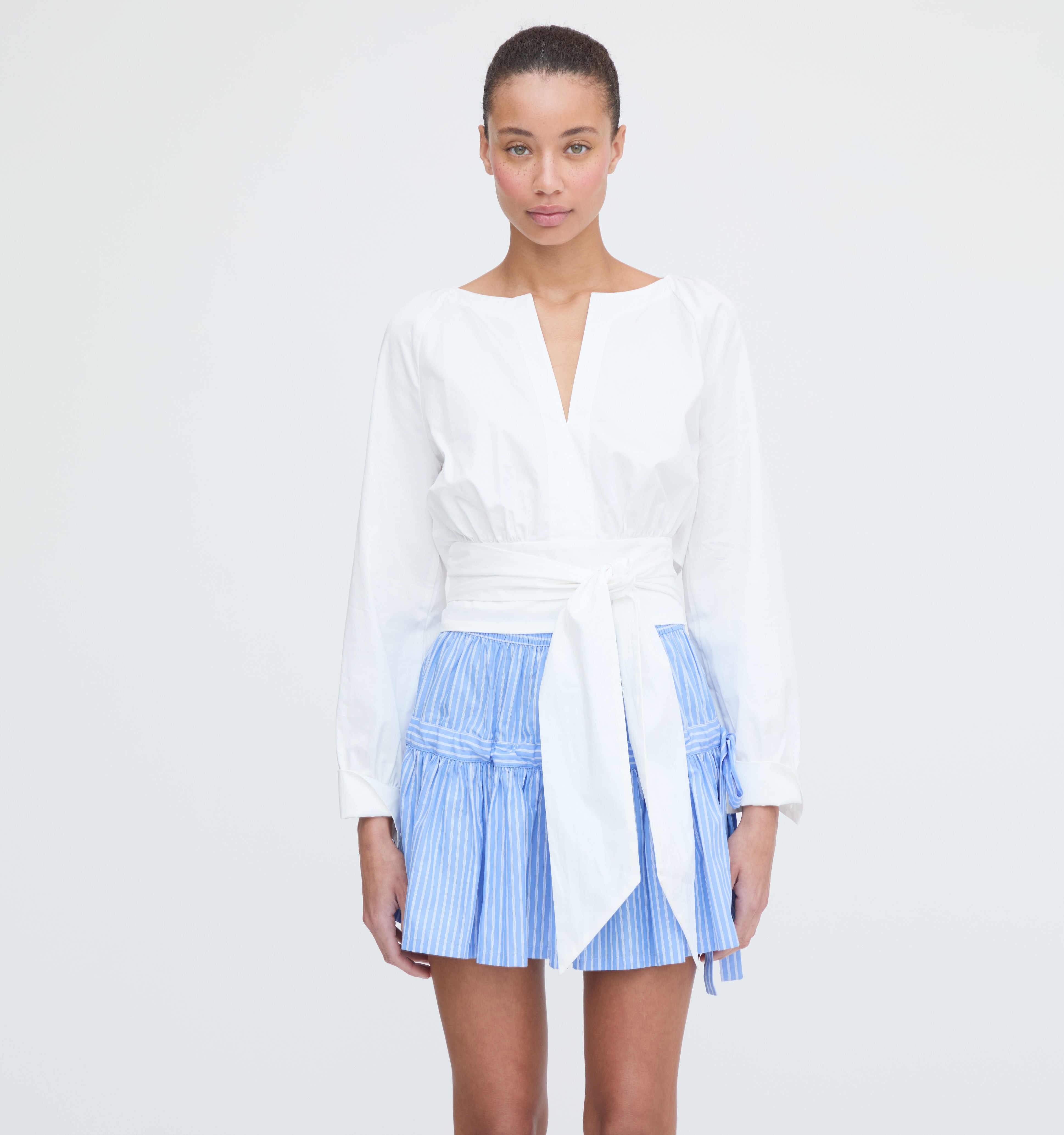 The Chelsea Skirt - Blue Stripe