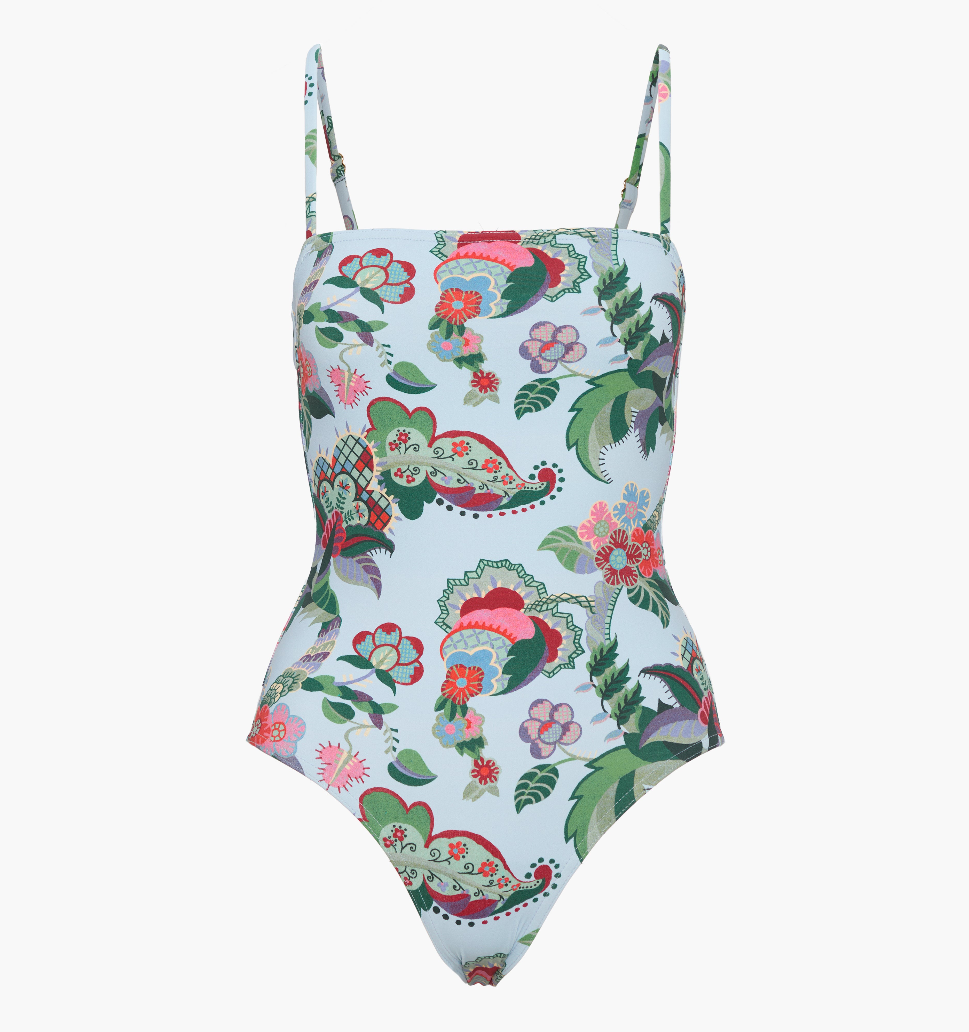 The Giana One Piece - Light Blue Jungle Floral