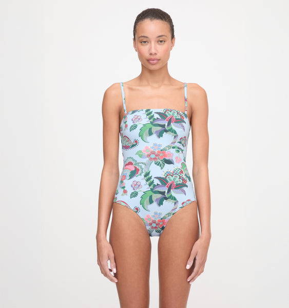 The Giana One Piece - Light Blue Jungle Floral – Hill House Home
