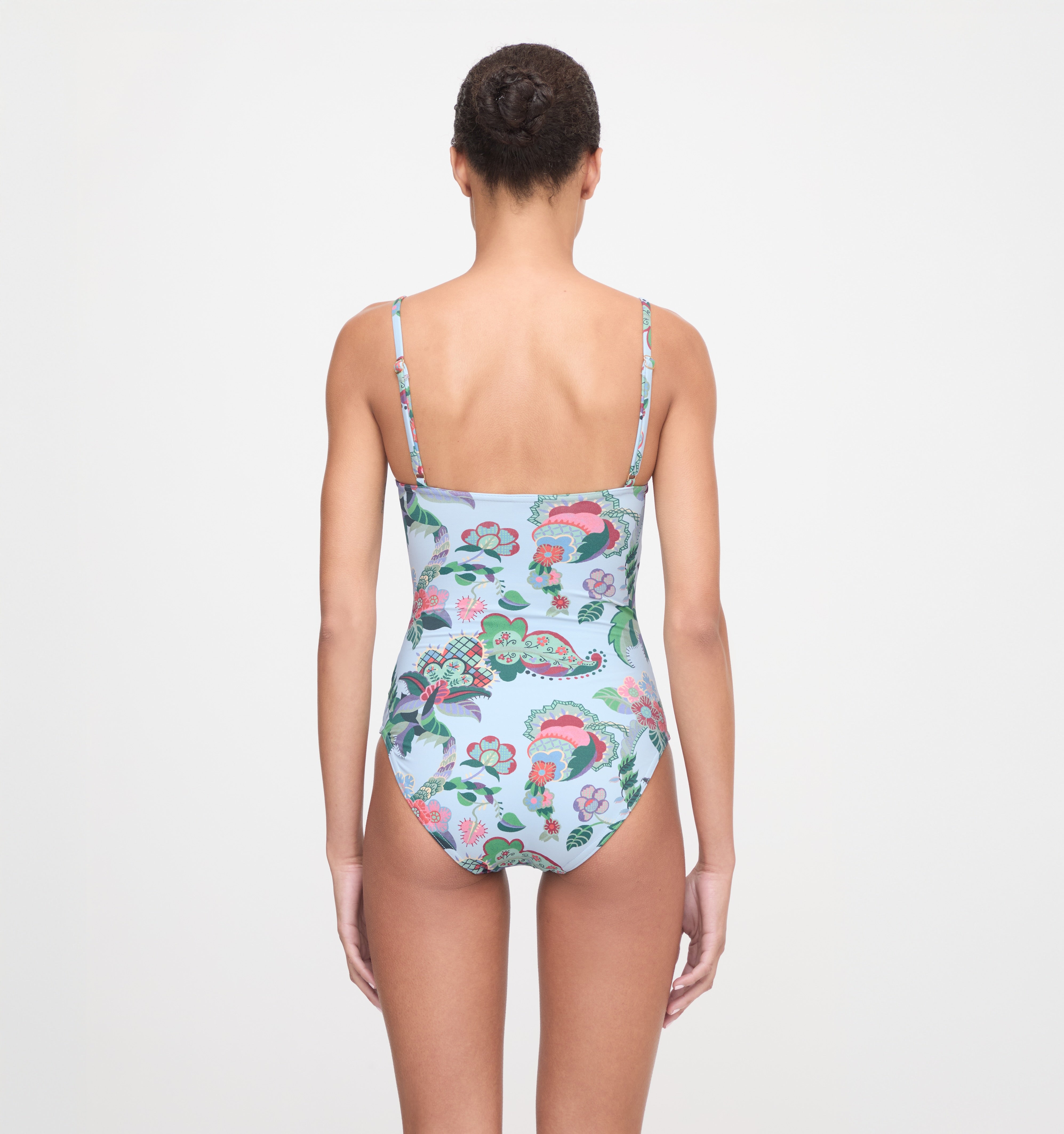 The Giana One Piece - Light Blue Jungle Floral