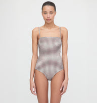 The Giana One Piece - Chocolate Gingham – Hill House Home