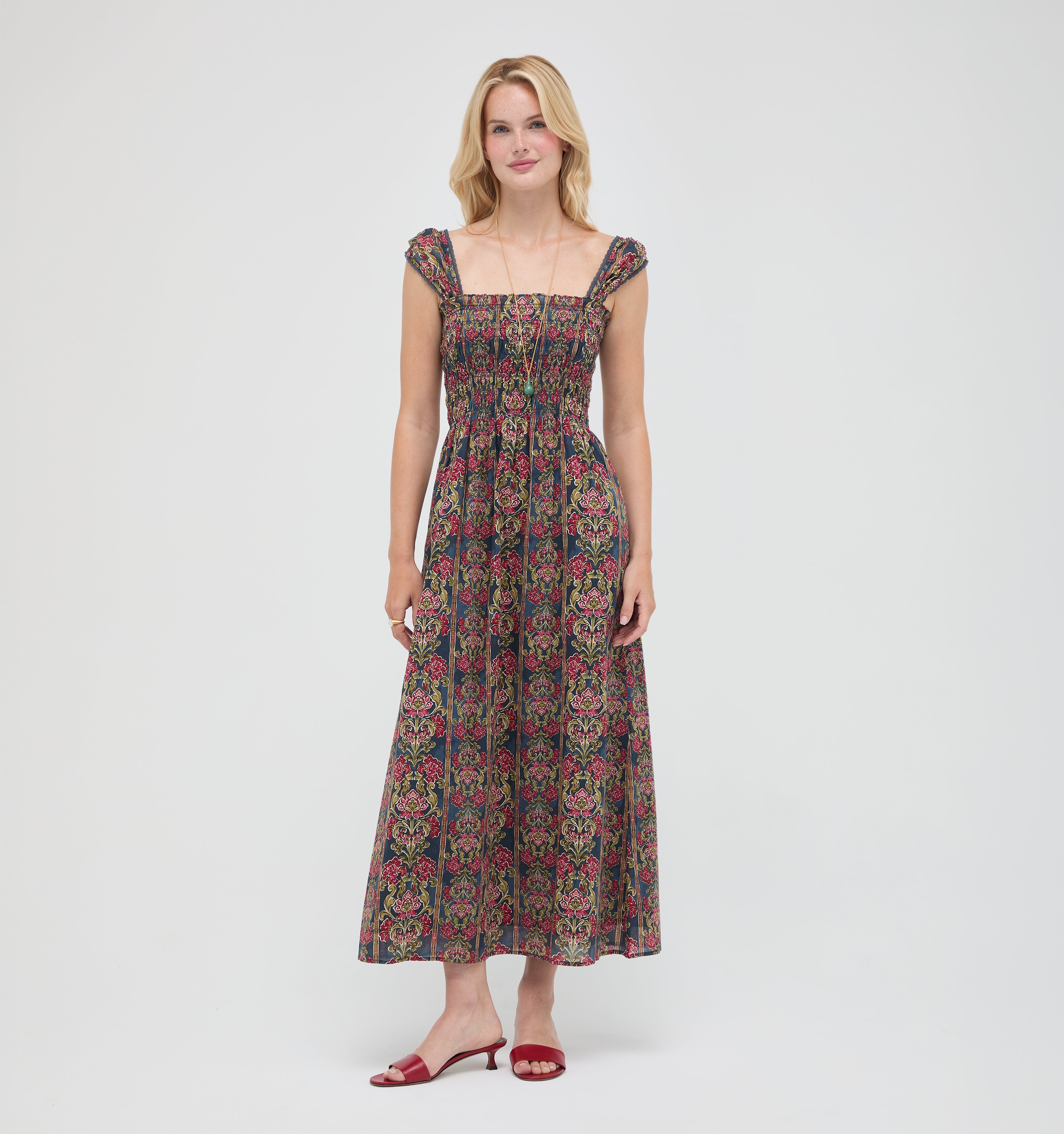 The Harper Nap Dress - Stowell Medallion Stripe – Hill House Home