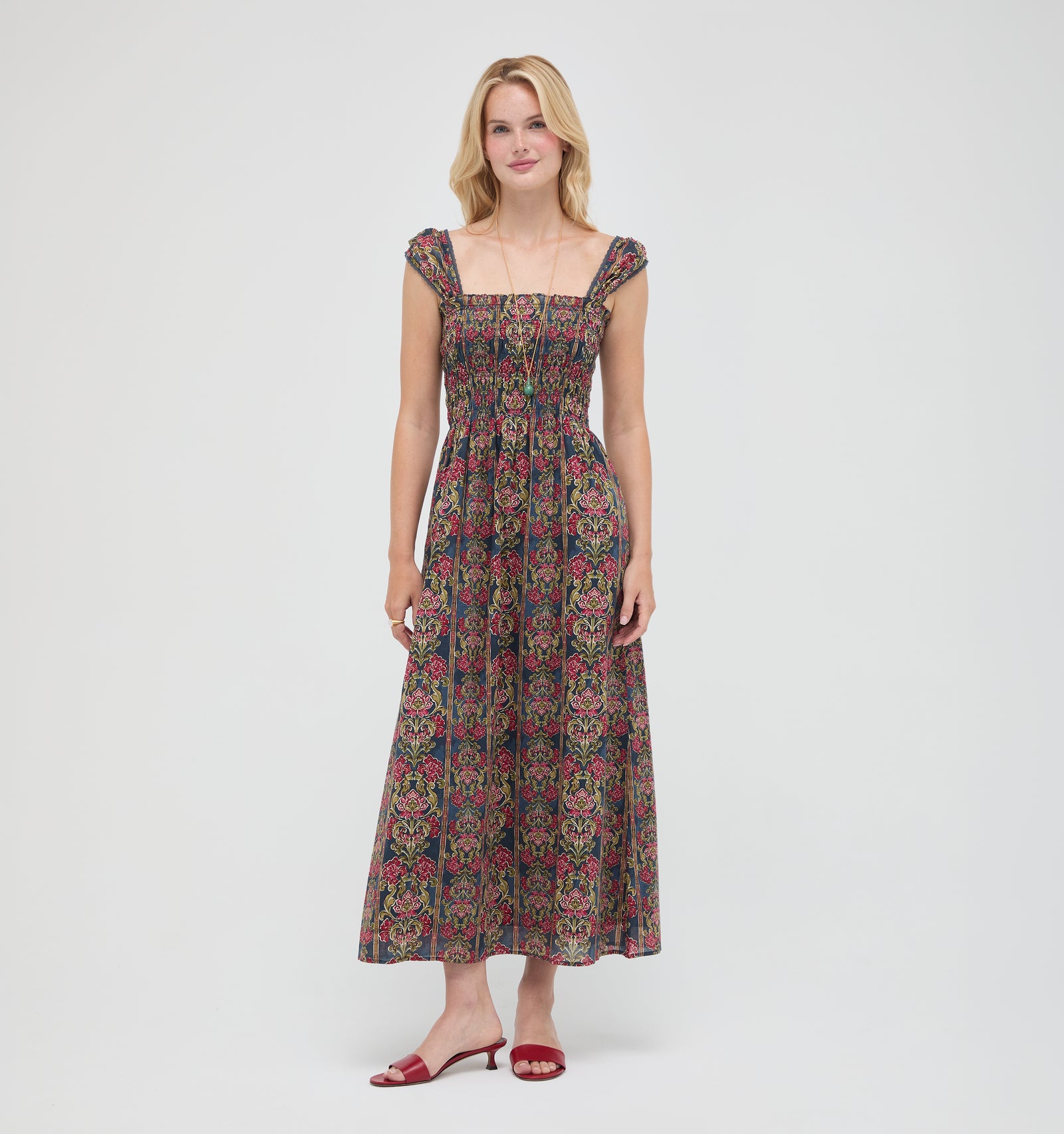 The Harper Nap Dress -  Stowell Medallion Stripe