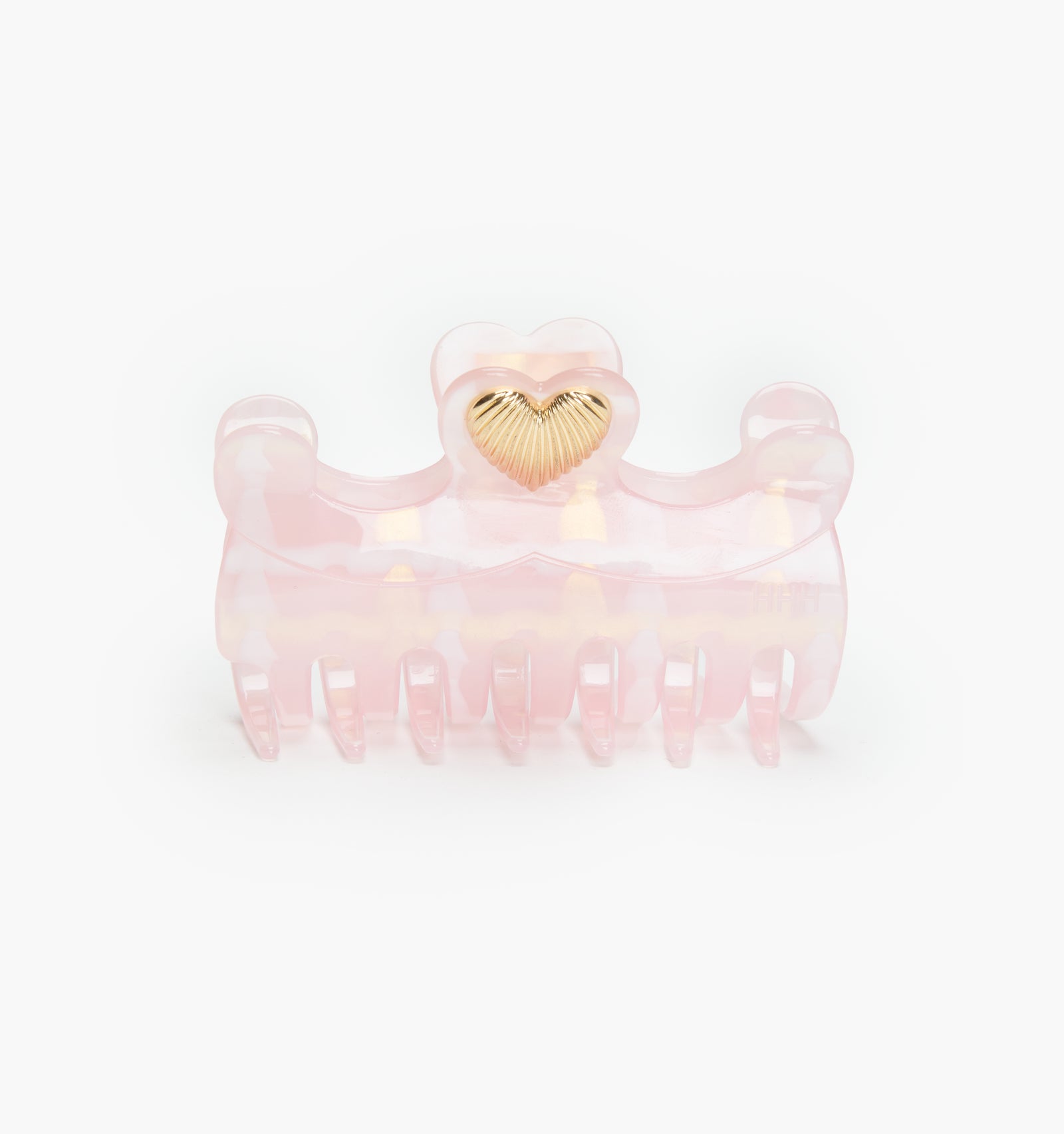The Heart Claw Clip in Pink Plaid