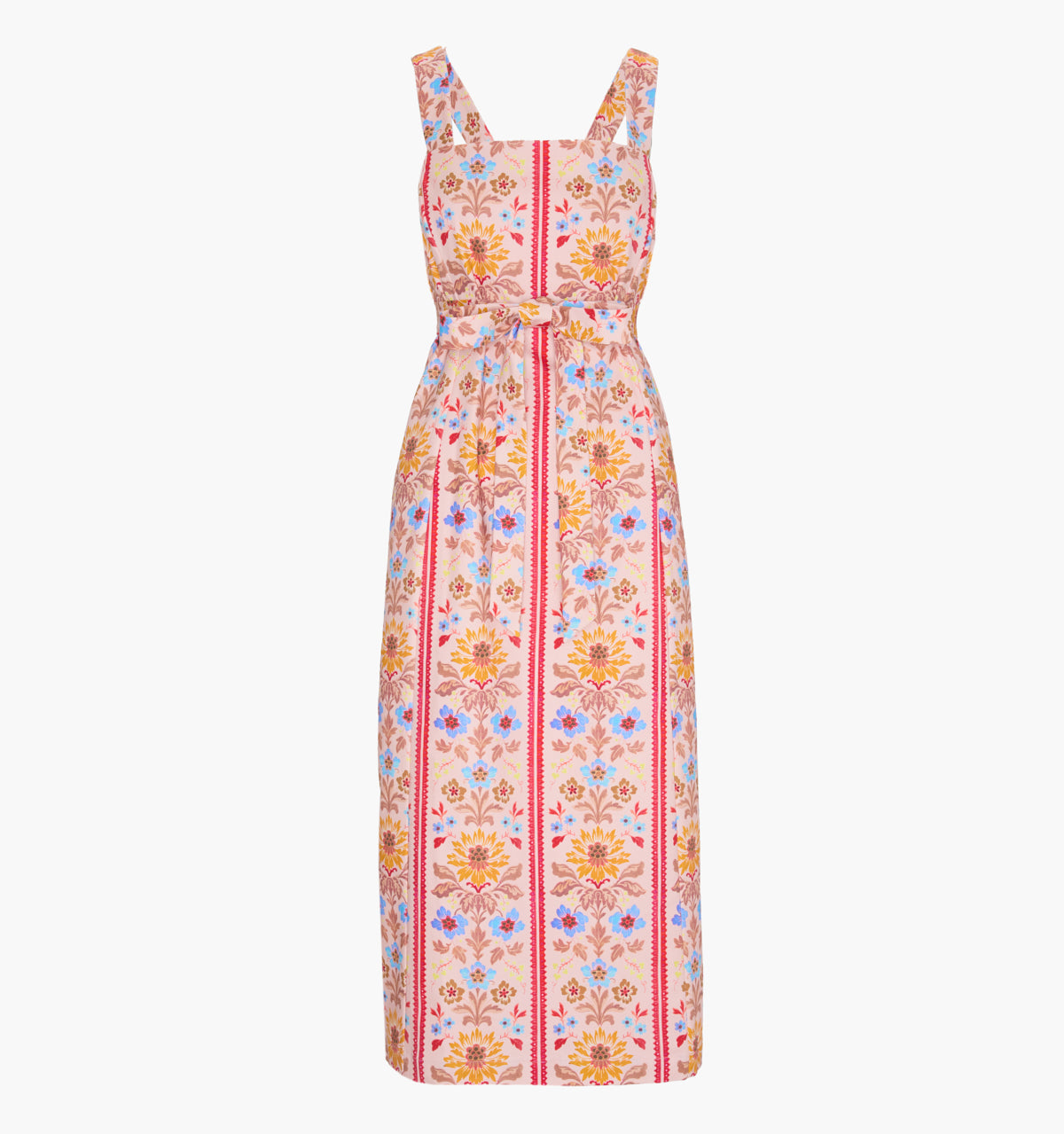 The Iris Dress - Pink Floral Block Stripe