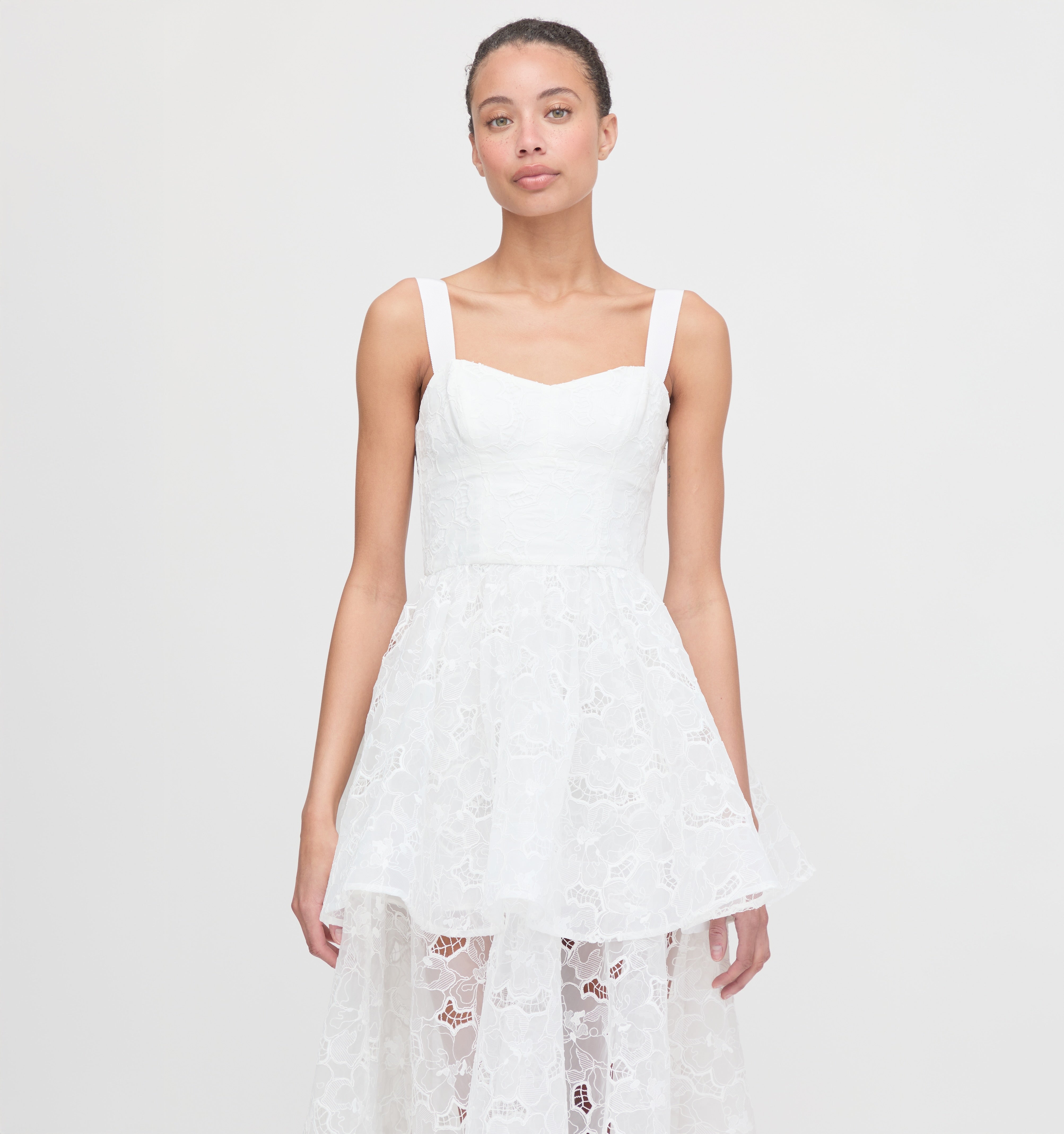 The Isabelle Dress - White Floral Organza