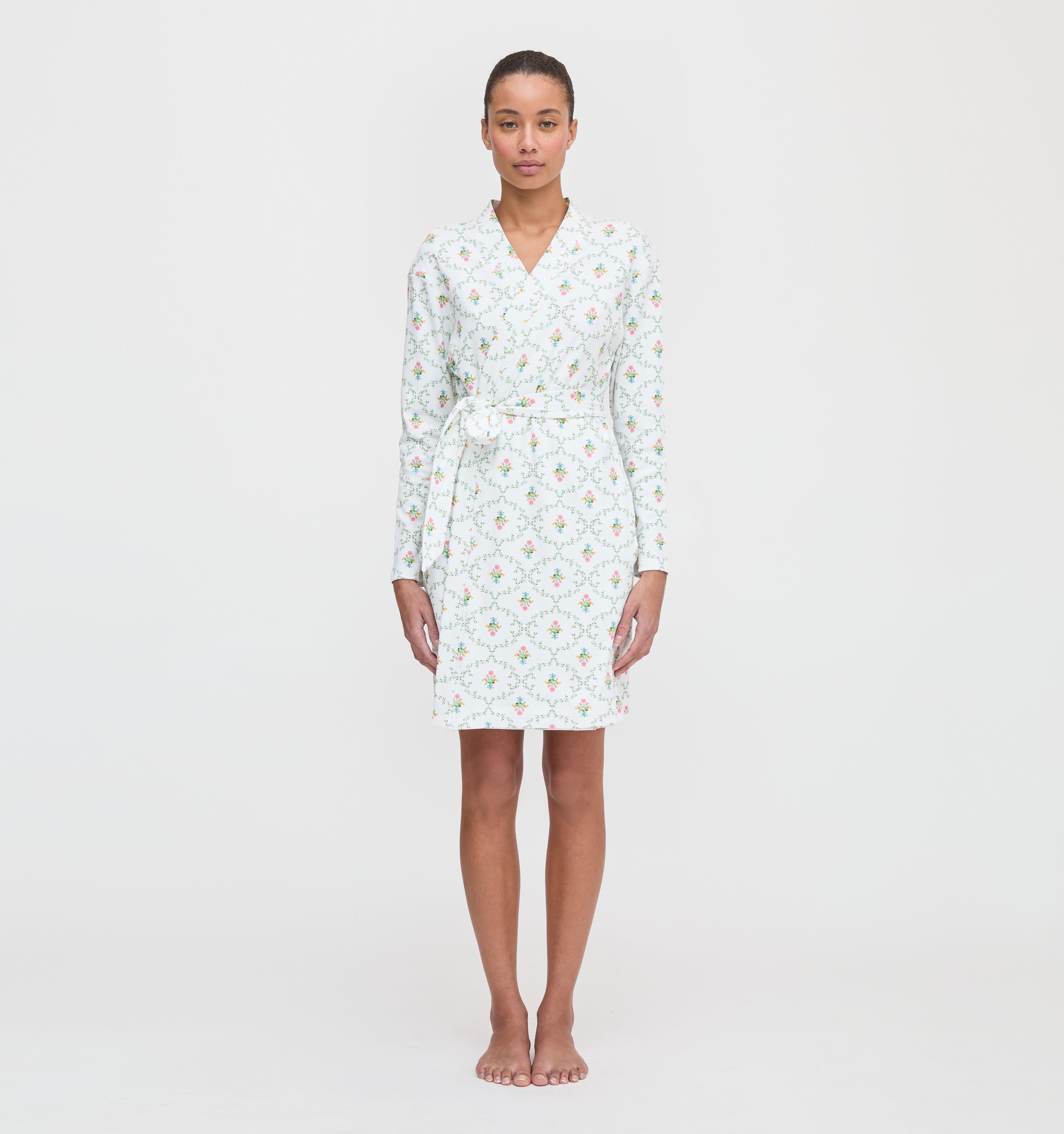 The Ivory Robe - Pastel Trellis