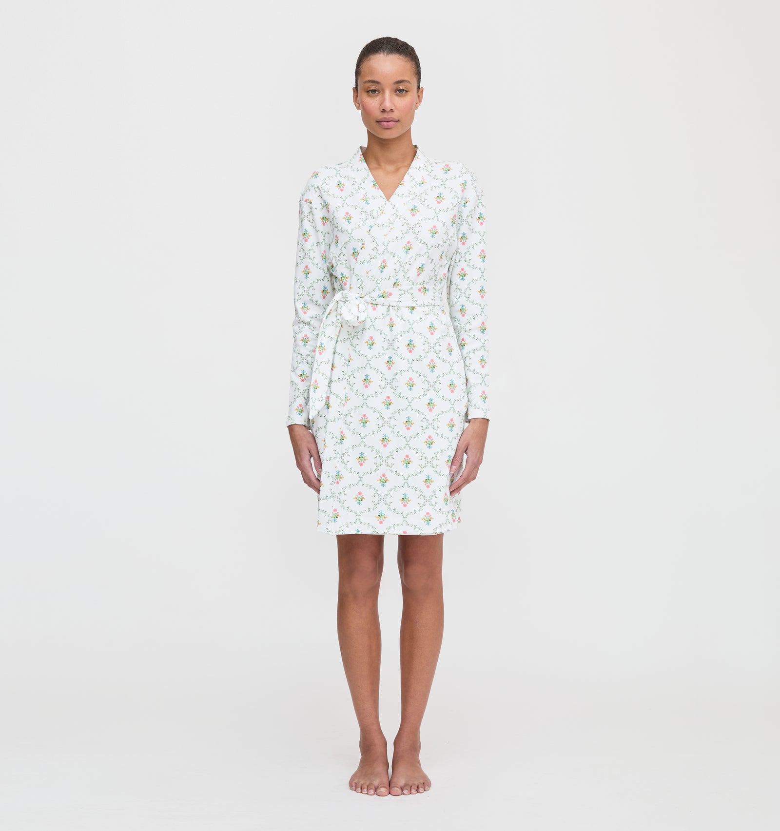 The Ivory Robe - Pastel Trellis