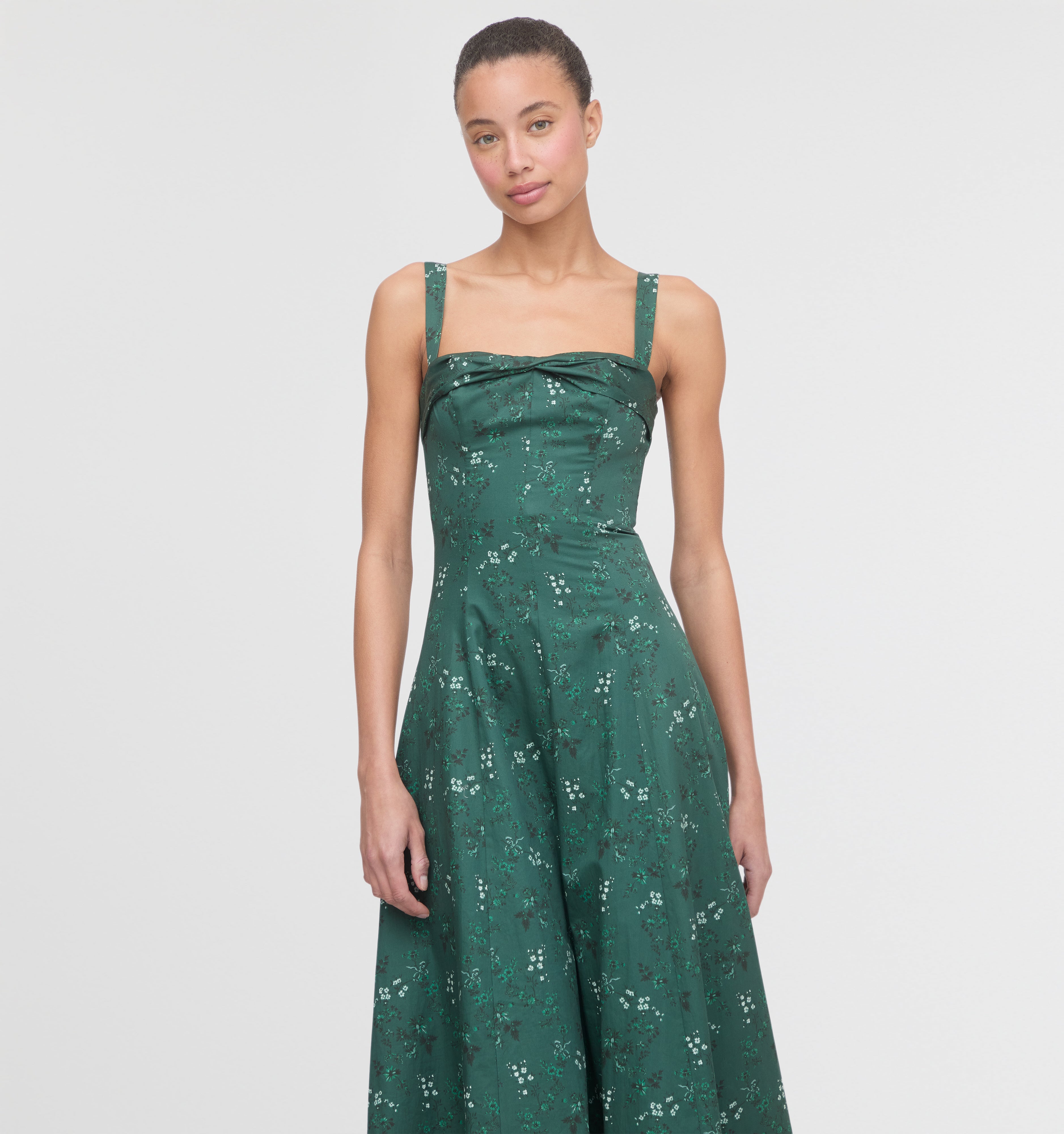 The Jude Dress - Green Scallop Bow Chintz