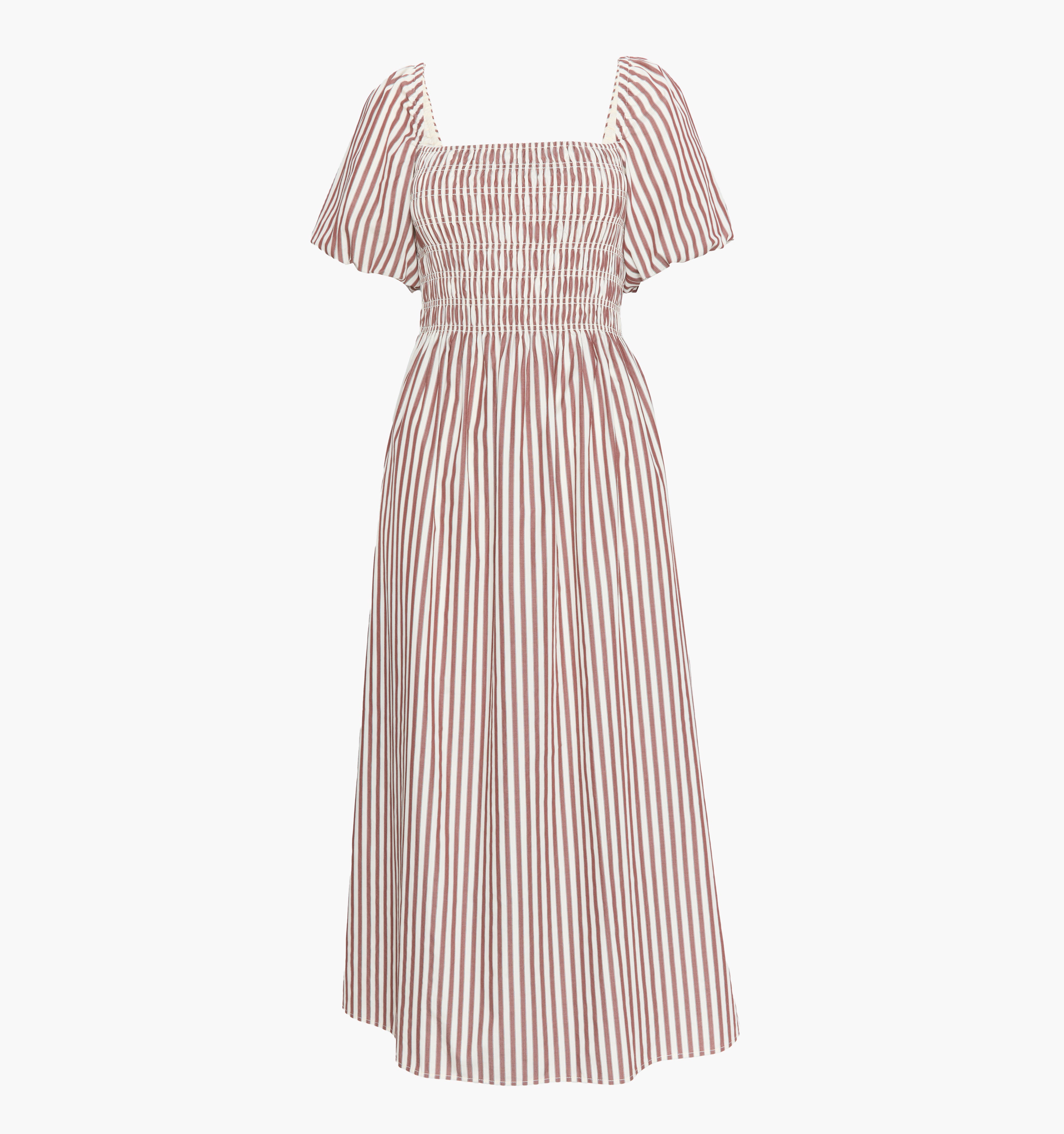 The Julia Dress in Rust Stripe color: Rust Stripe
