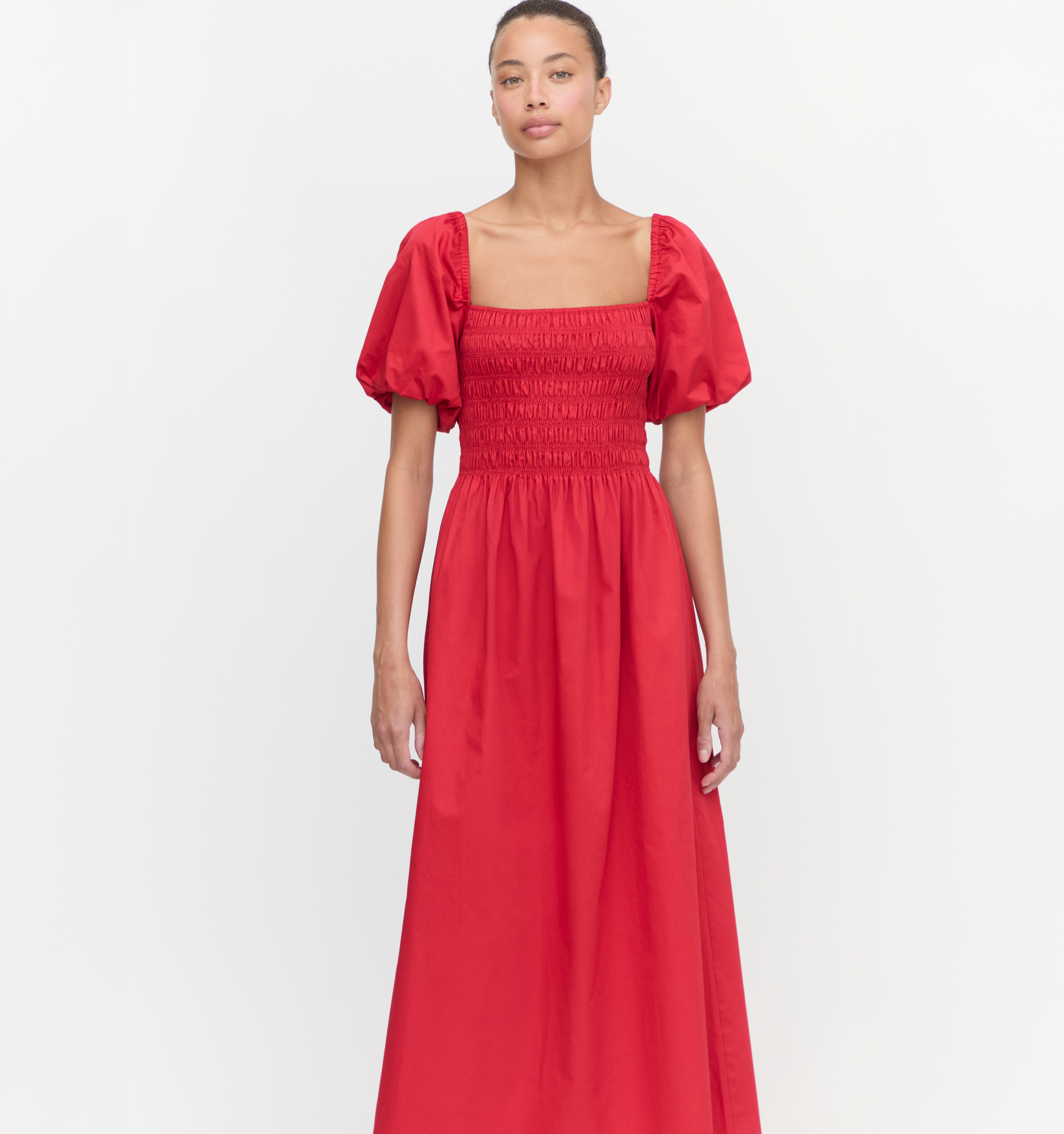 The Julia Dress in Carmine Red color: Carmine Red