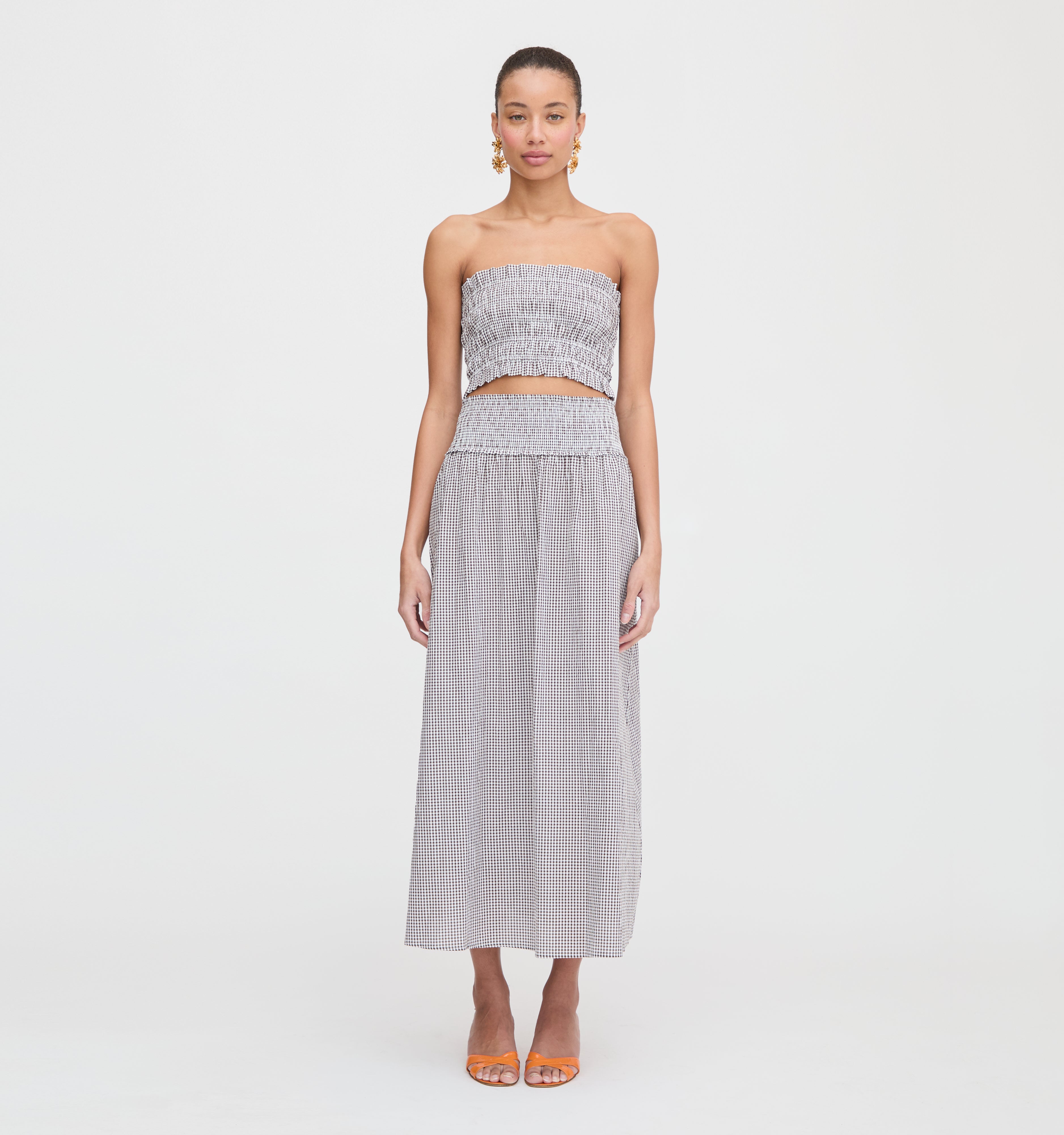 The June Nap Top - Chocolate Gingham