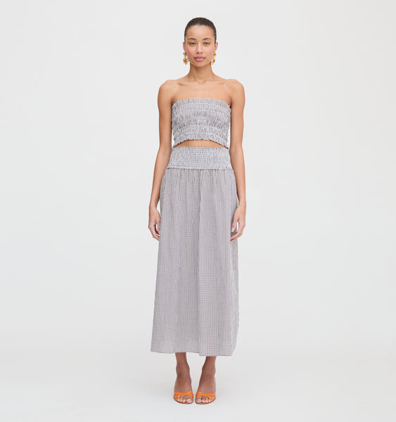 The Delphine Nap Skirt - Chocolate Gingham – Hill House Home