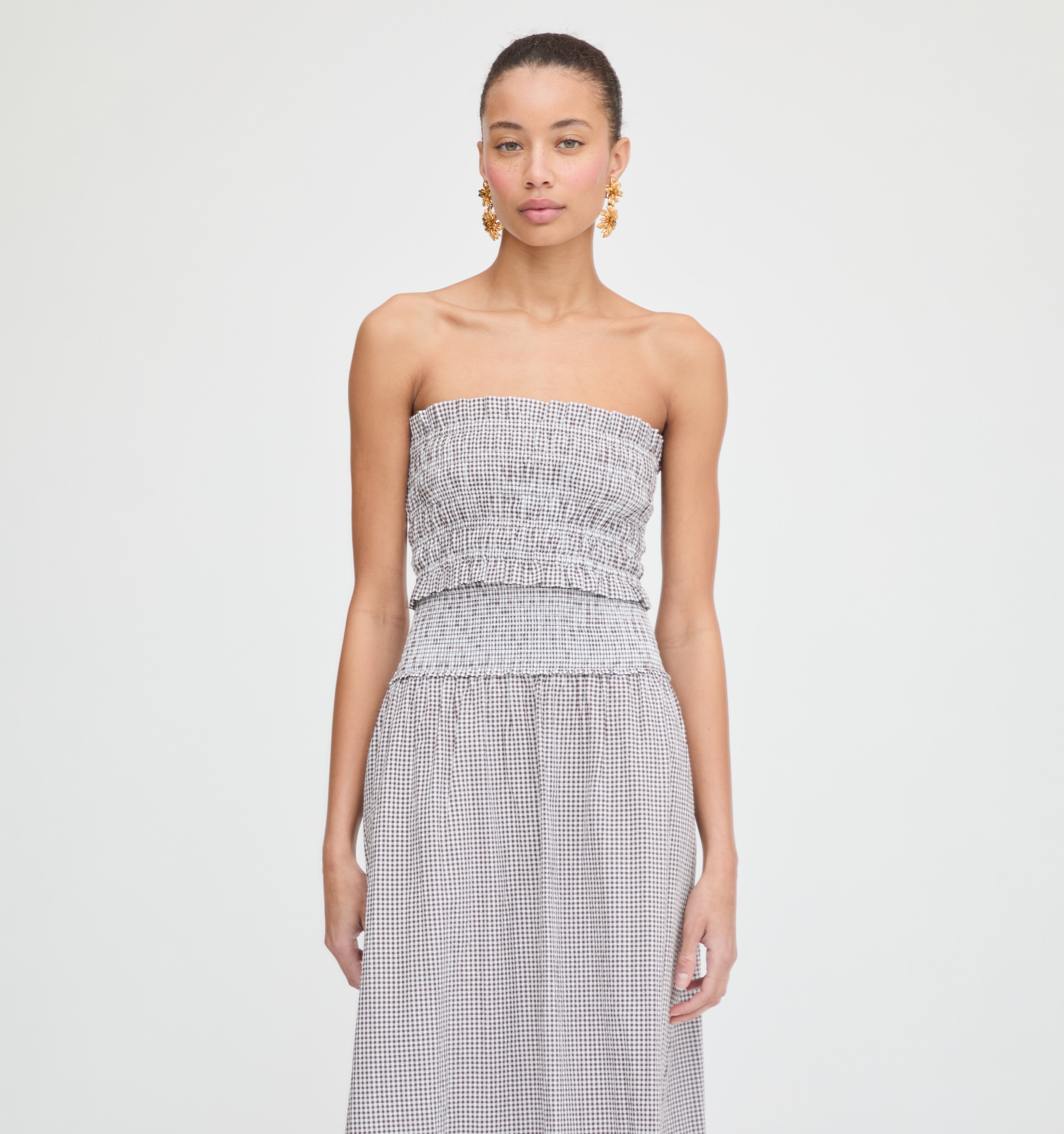 The Delphine Nap Skirt - Chocolate Gingham