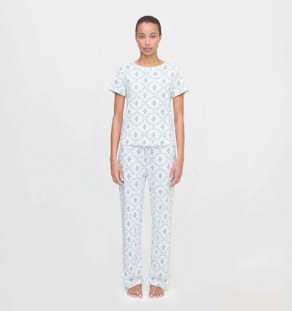 The Kelly Pajama Set - Green Trellis – Hill House Home