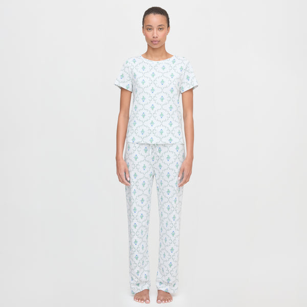 The Kelly Pajama Set - Green Trellis – Hill House Home