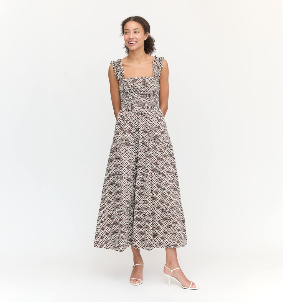 The Kimmy Nap Dress - Chocolate Circular Lattice – Hill House Home