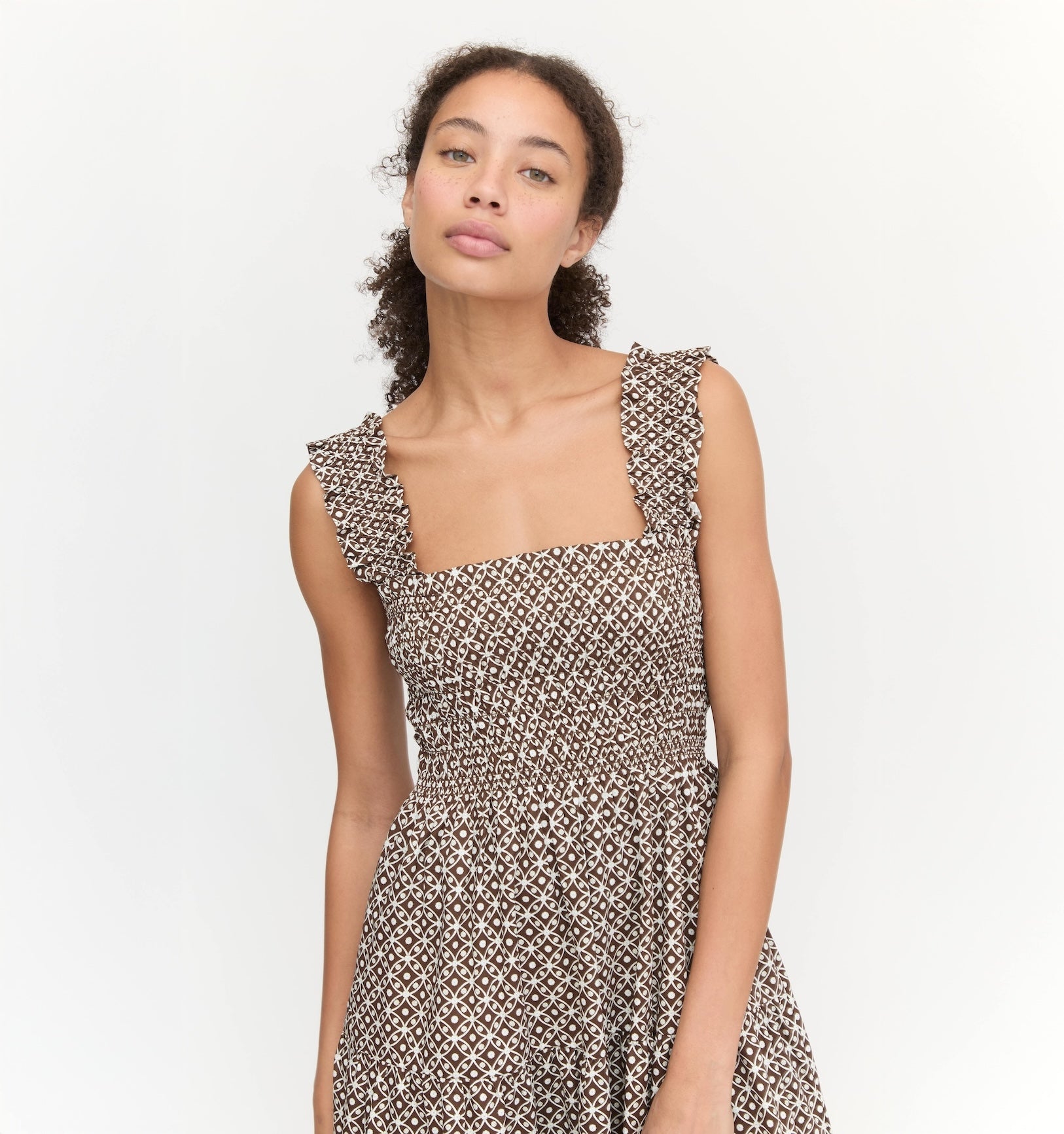 The Kimmy Nap Dress - Chocolate Circular Lattice