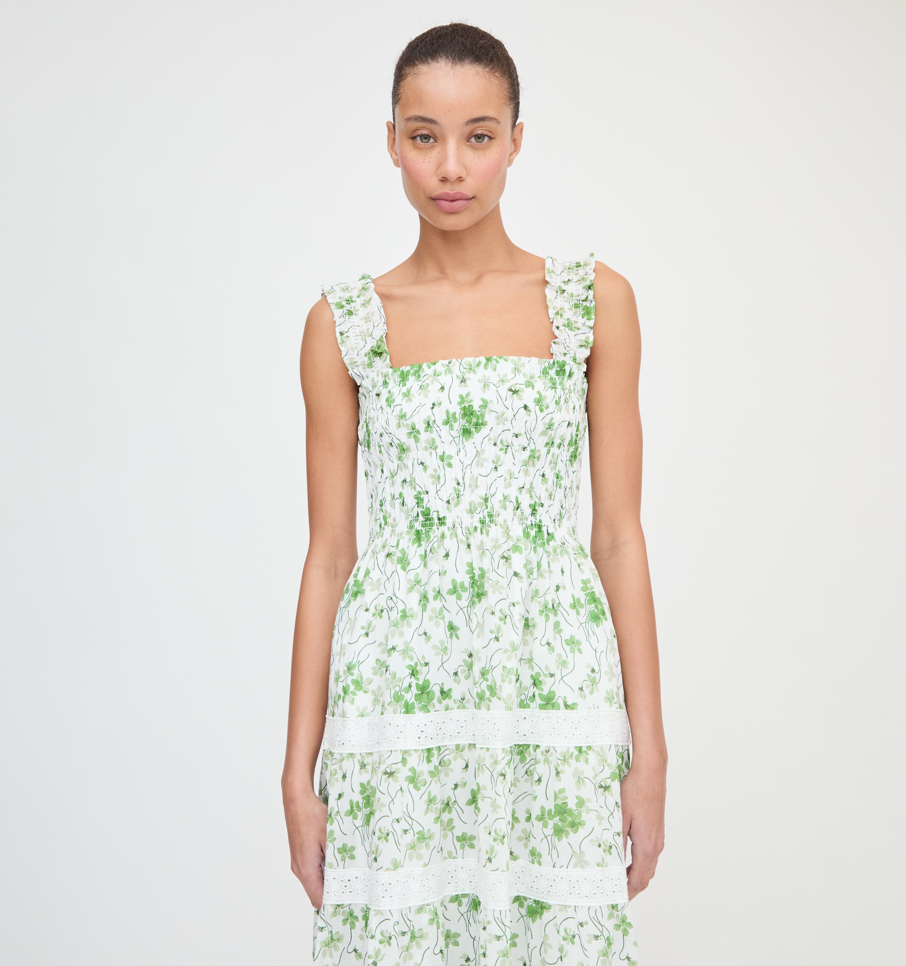 The Kimmy Nap Dress - Green Sweet Peas