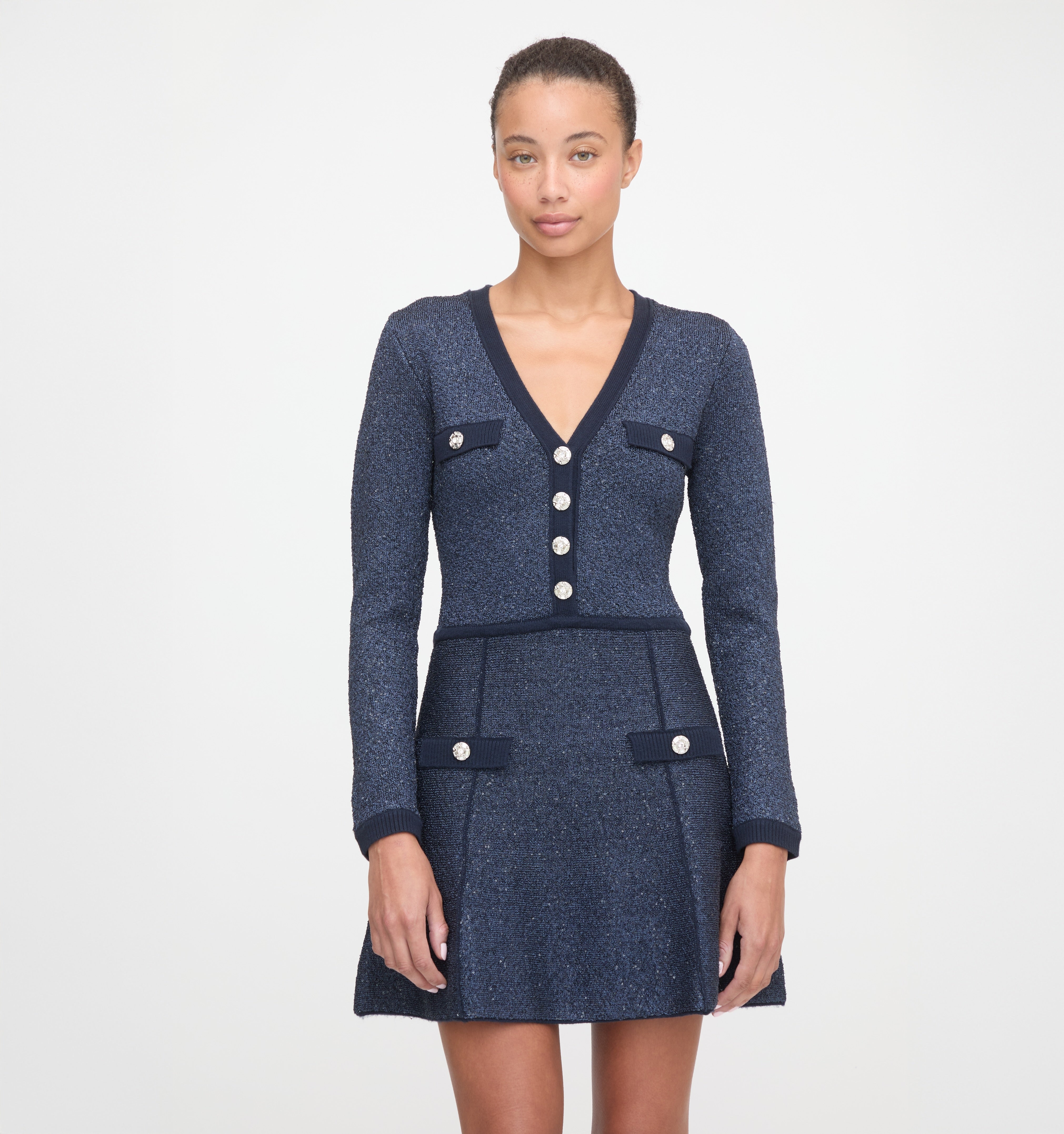 The Lana Dress - Navy Sequin – Hill House Home