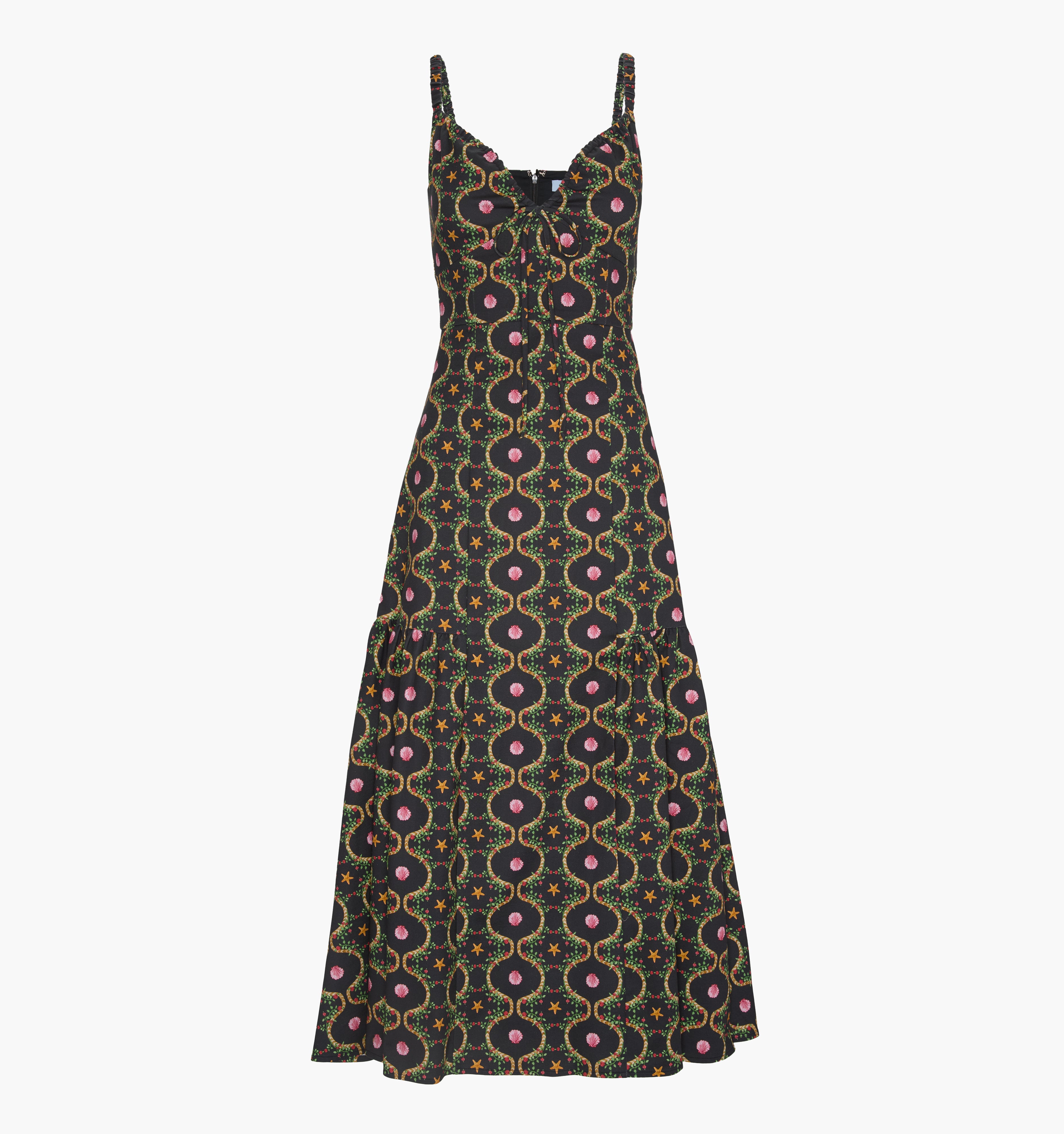The Lillie Dress - Black Cisco Trellis