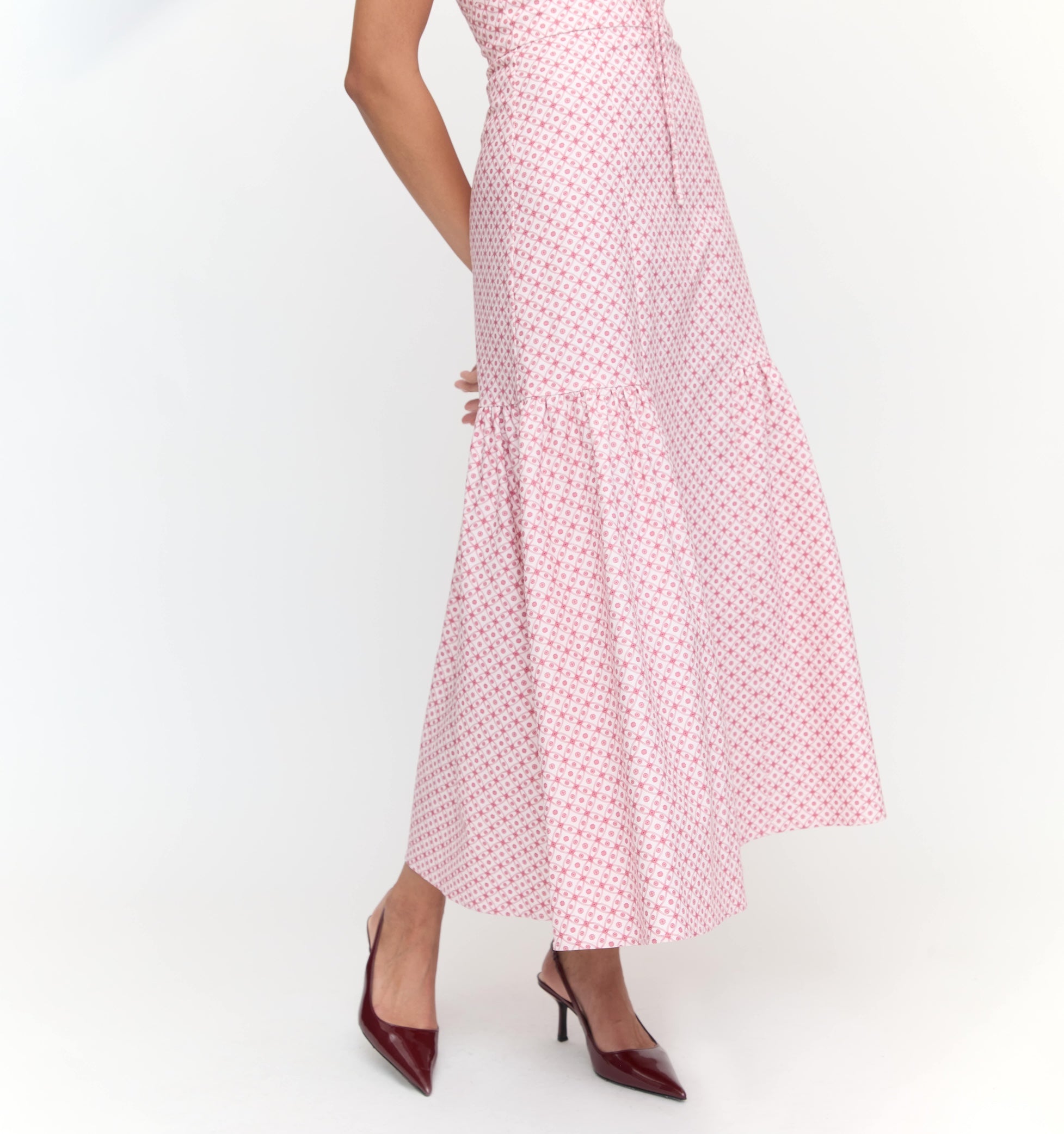 The Lillie Dress - Rose Circular Lattice