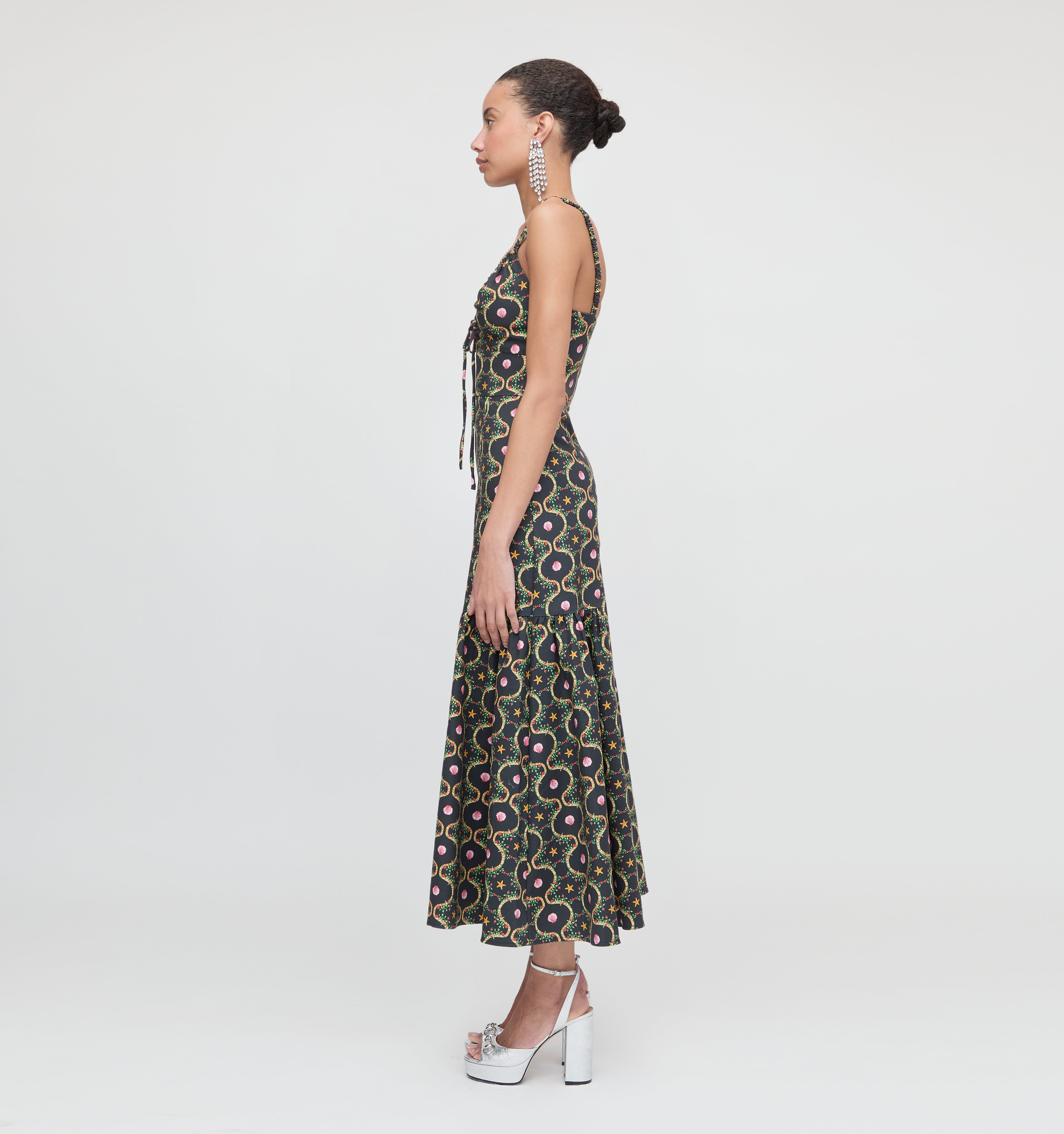 The Lillie Dress - Black Cisco Trellis