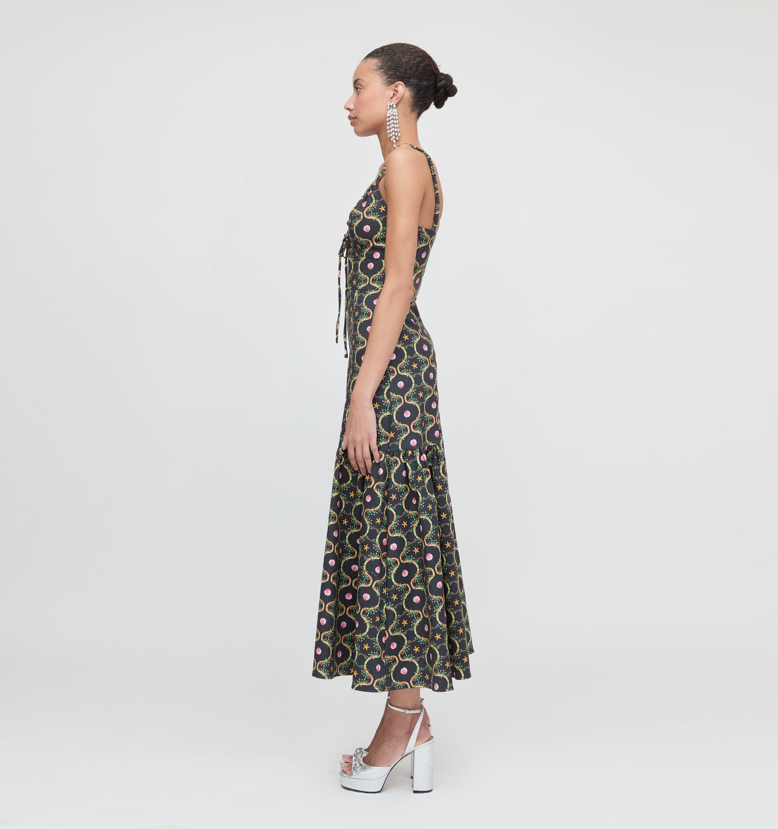 The Lillie Dress - Black Cisco Trellis