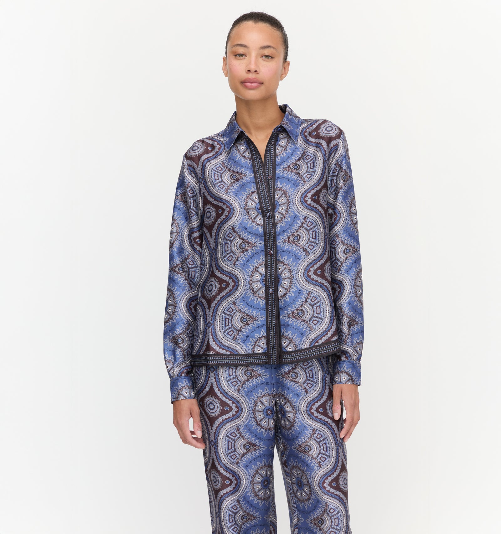 The Liv Top in Brown Cobalt Medallion color: Brown Cobalt Medallion 