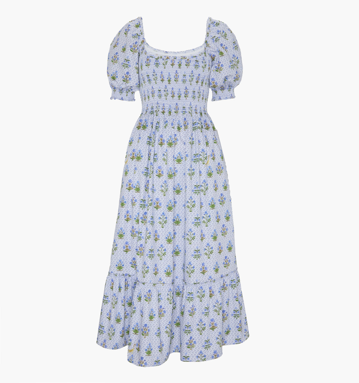 The Louisa Nap Dress - Blue Block Print