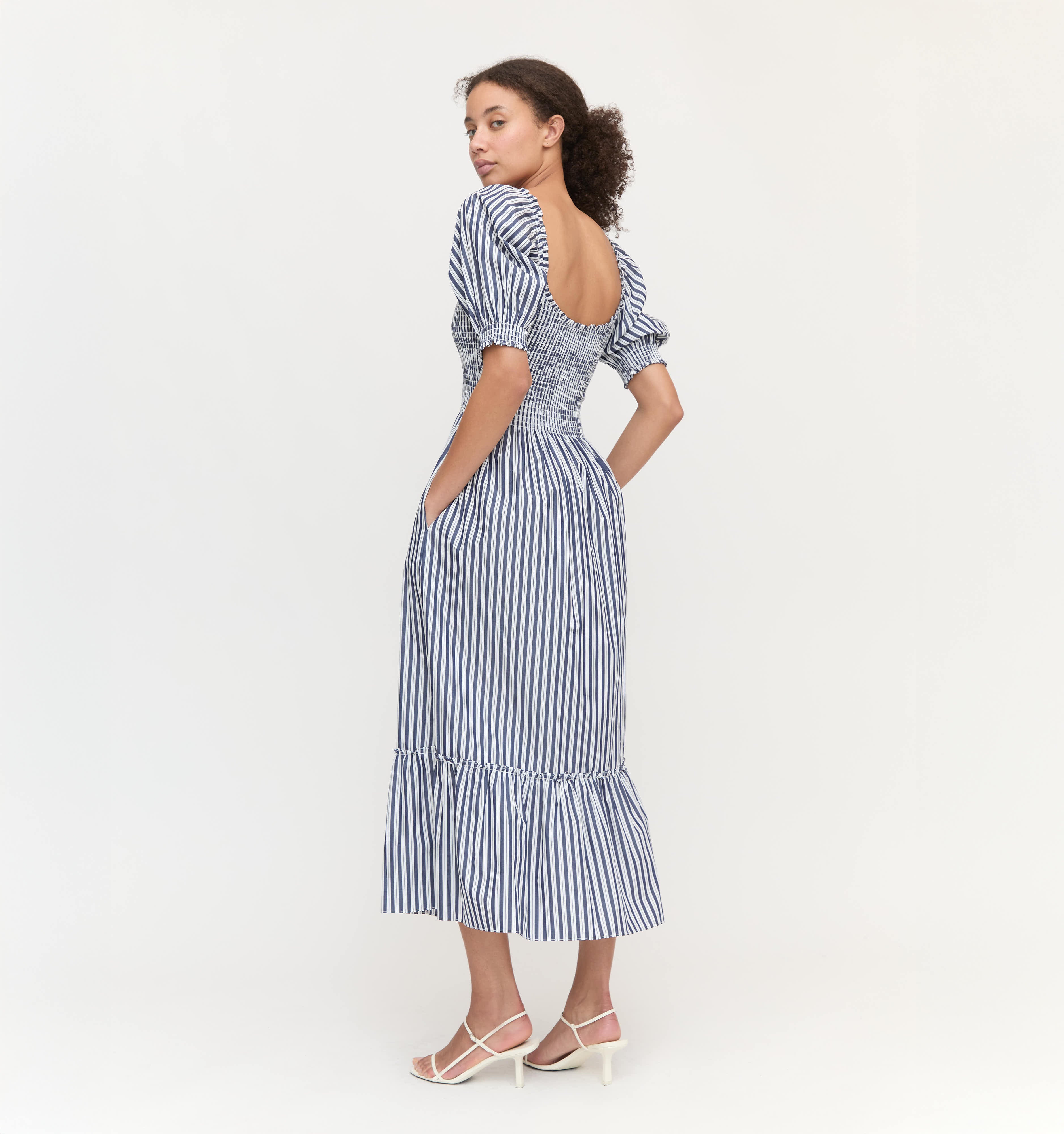 The Louisa Nap Dress - Navy Stripe – Hill House Home