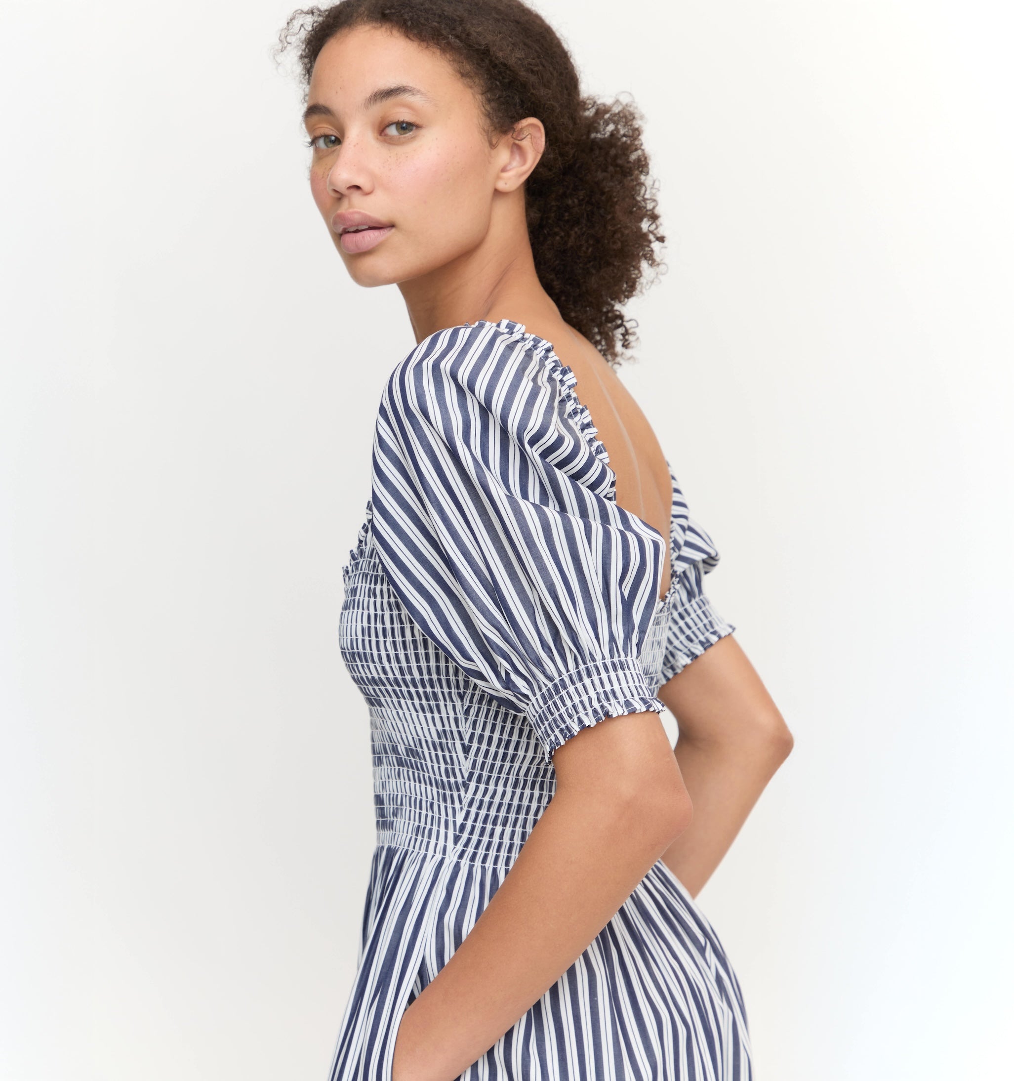 The Louisa Nap Dress - Navy Stripe