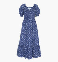 The Louisa Nap Dress - Navy Trellis – Hill House Home
