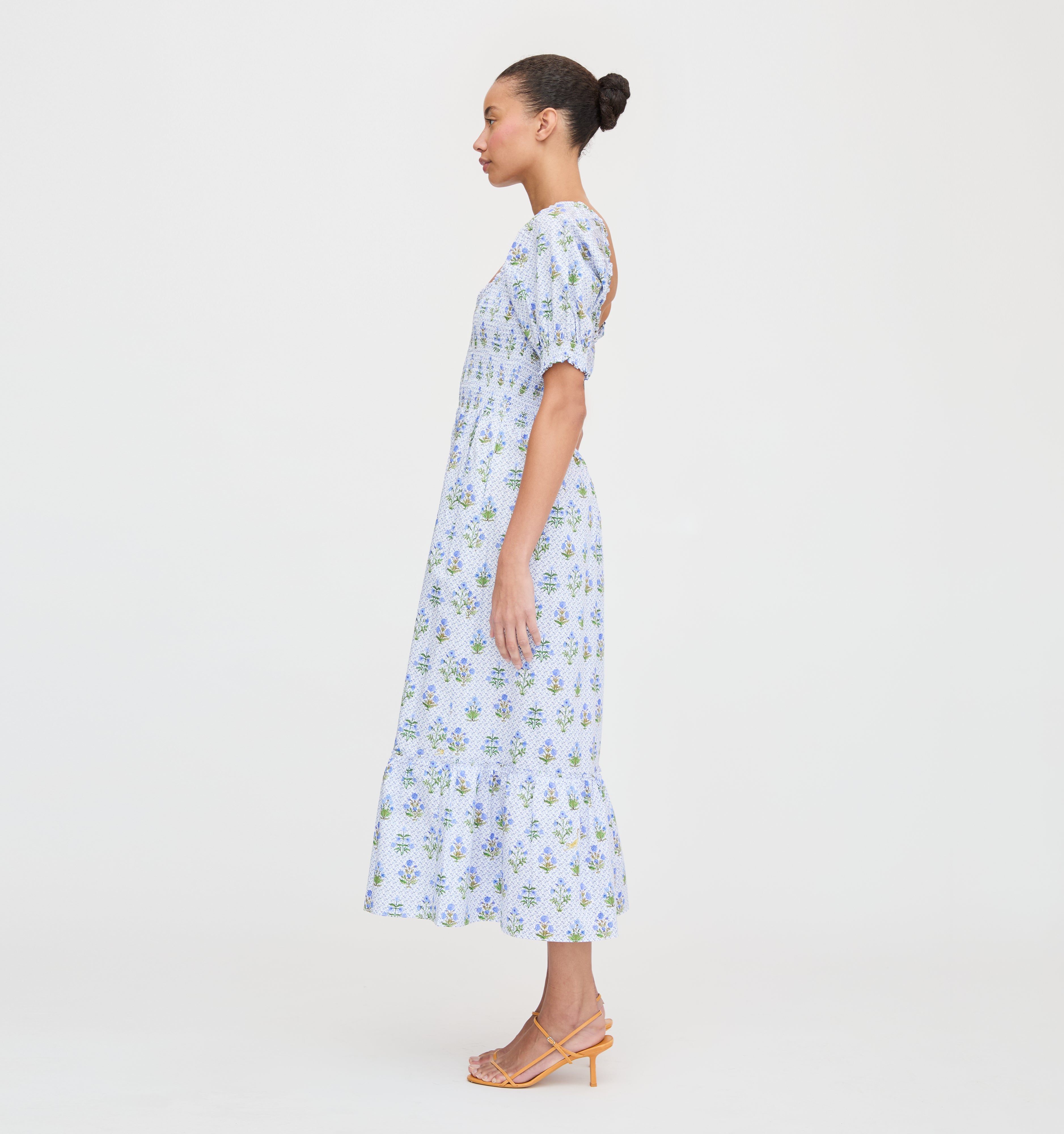 The Louisa Nap Dress - Blue Block Print