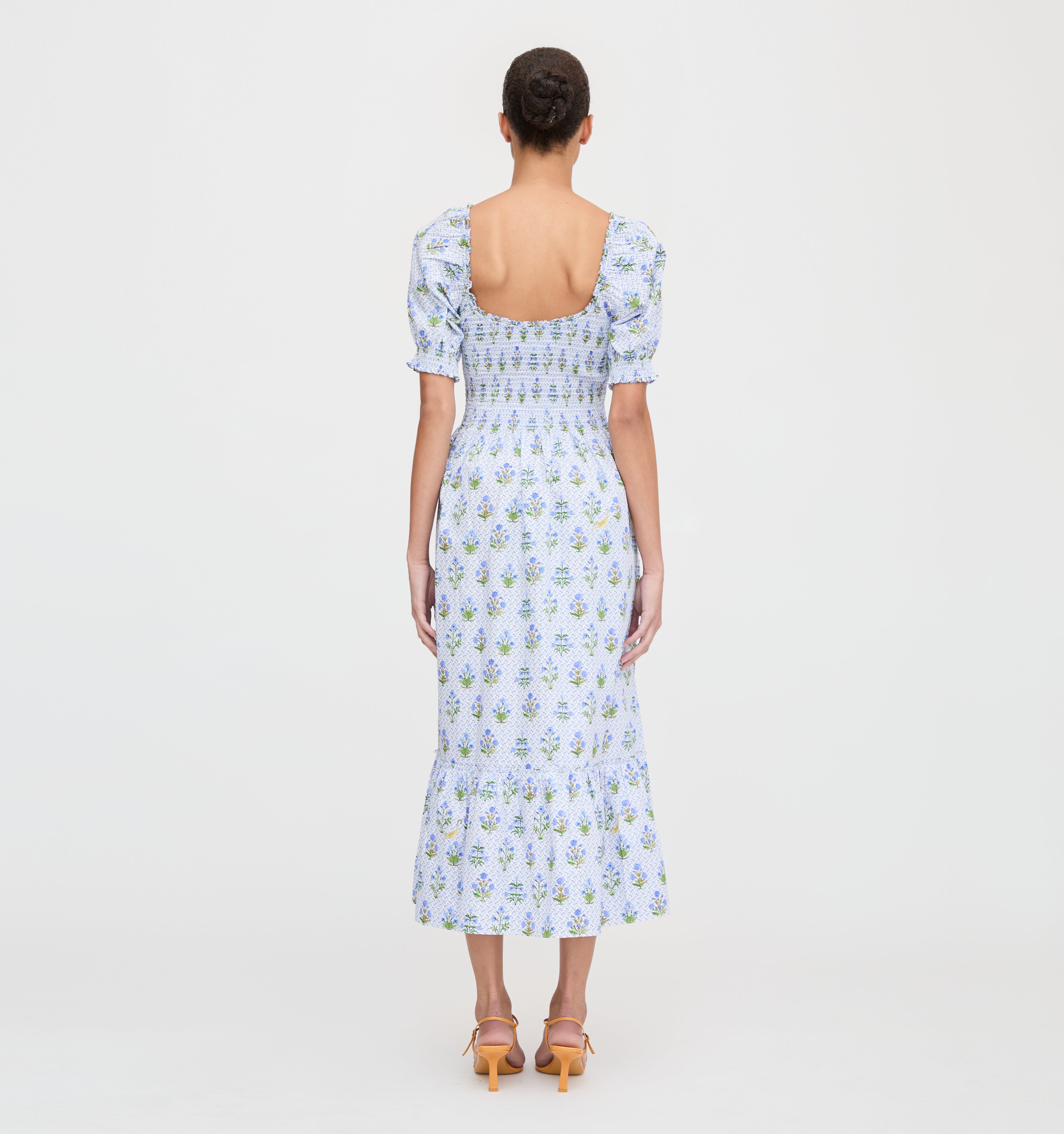 The Louisa Nap Dress - Blue Block Print