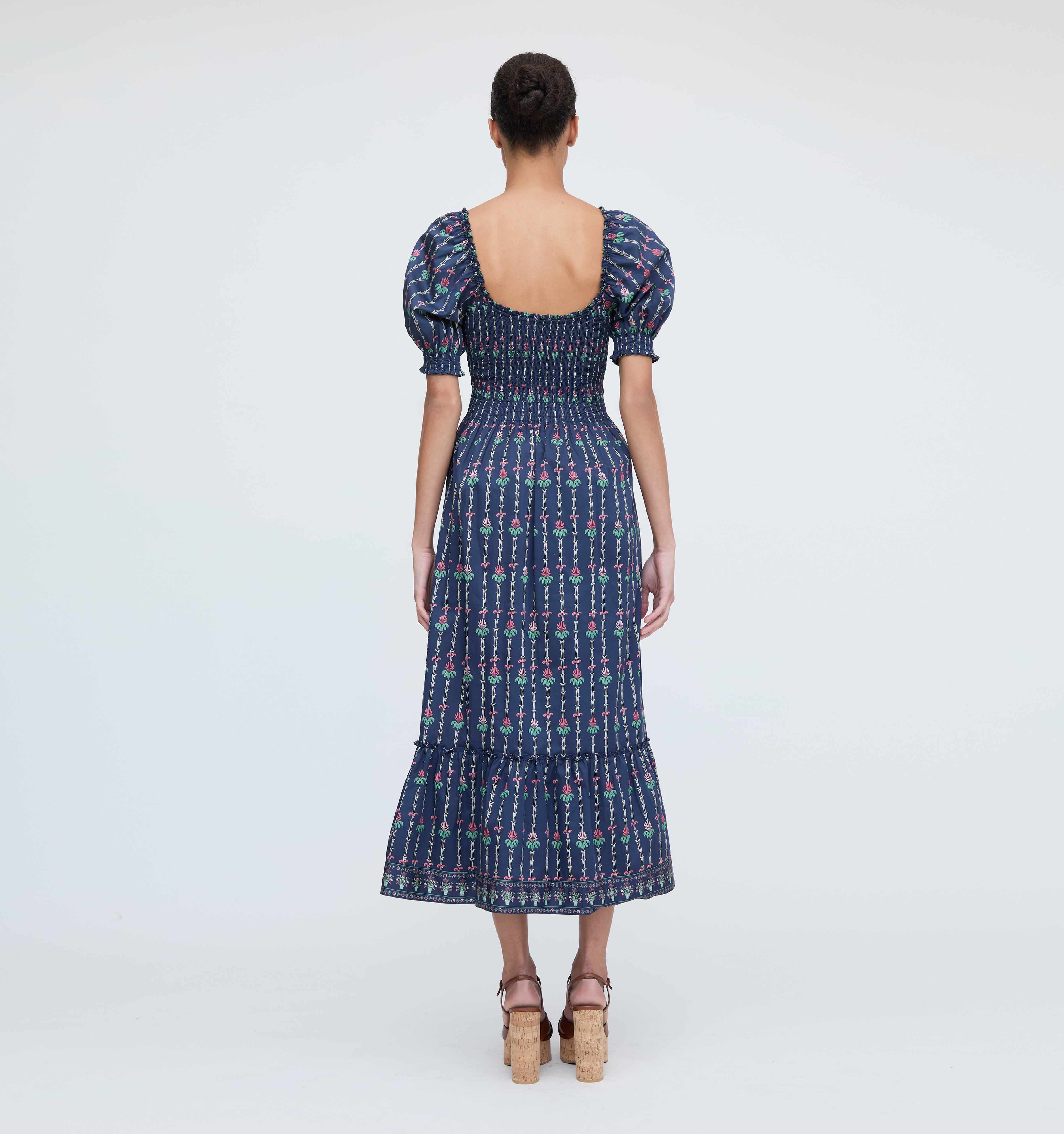 The Louisa Nap Dress - Navy Trailing Fern